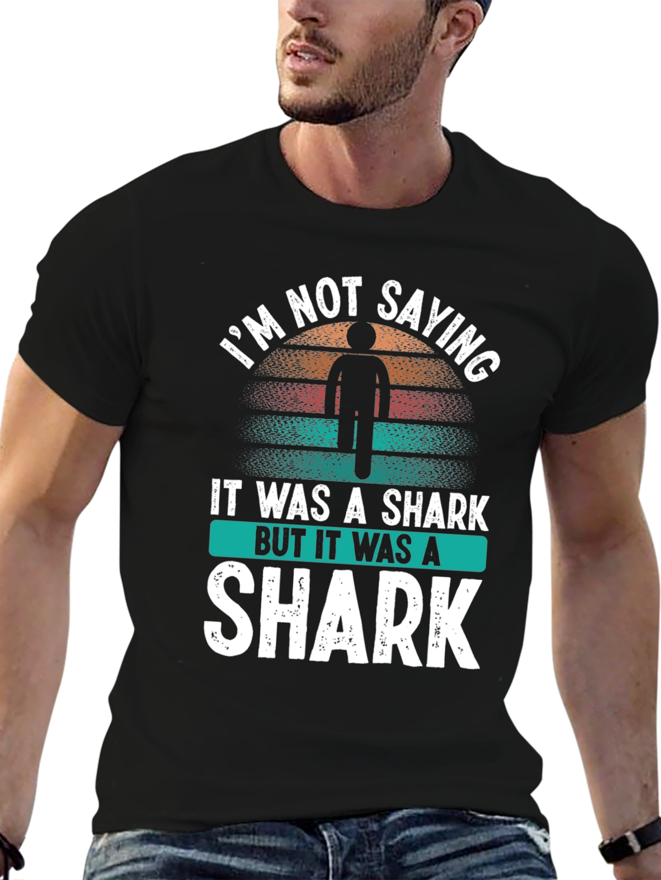Black I'm Not Saying Shark T-Shirt view 6