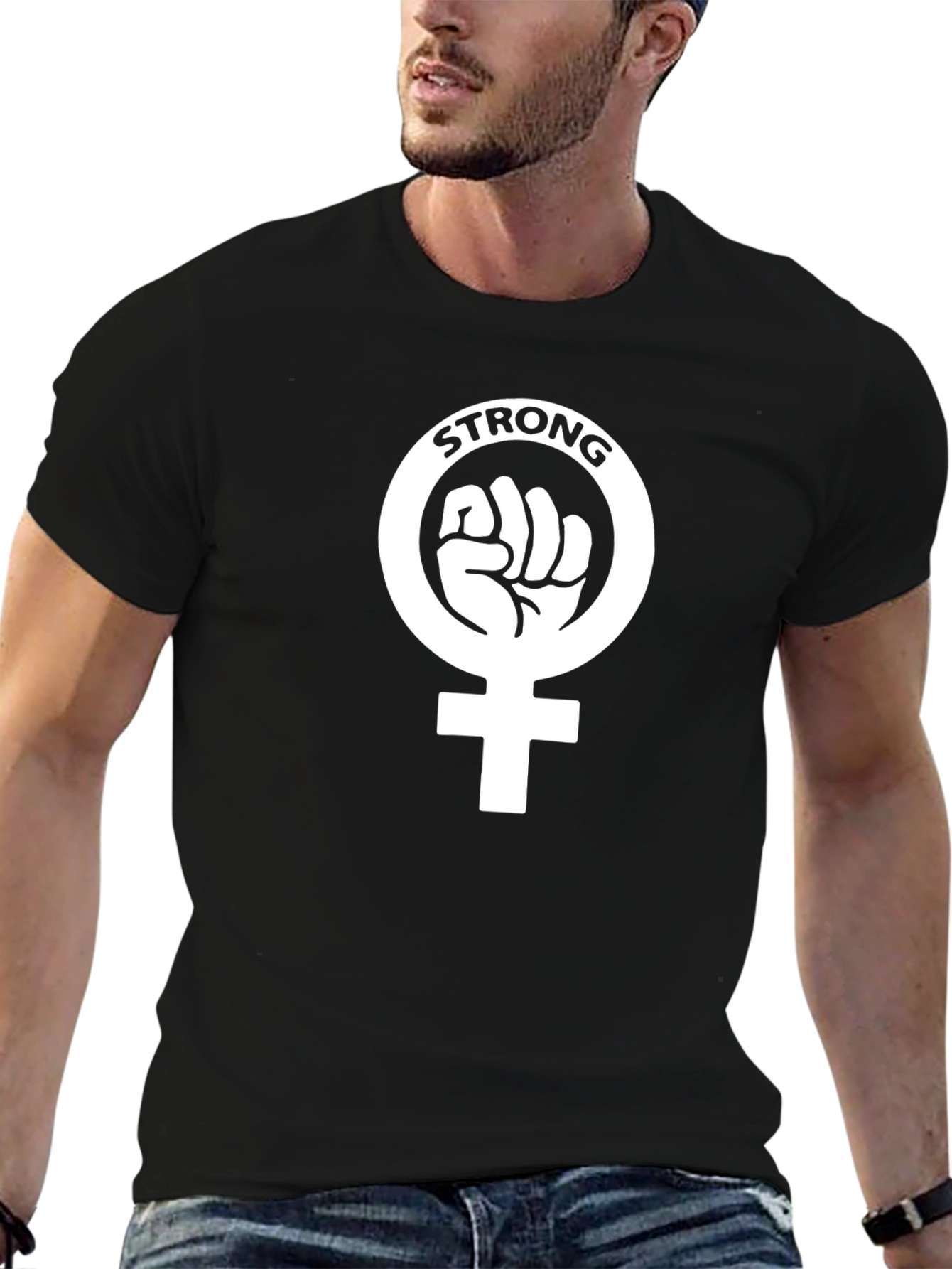 Black Feminist Strong T-Shirt - Empowering Graphic Tee view 6