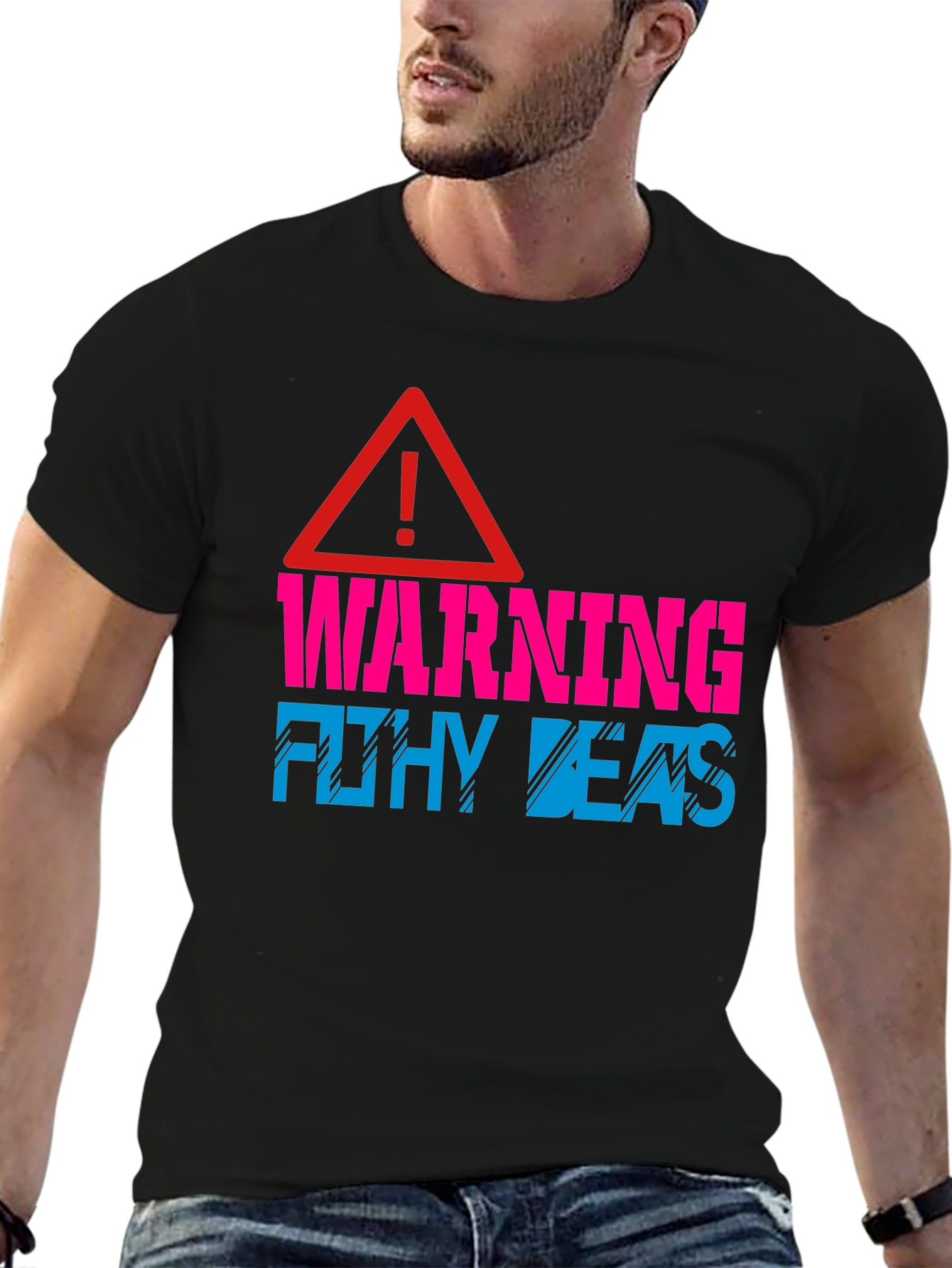 Black Warning Filthy Beast Novelty T-Shirt view 6