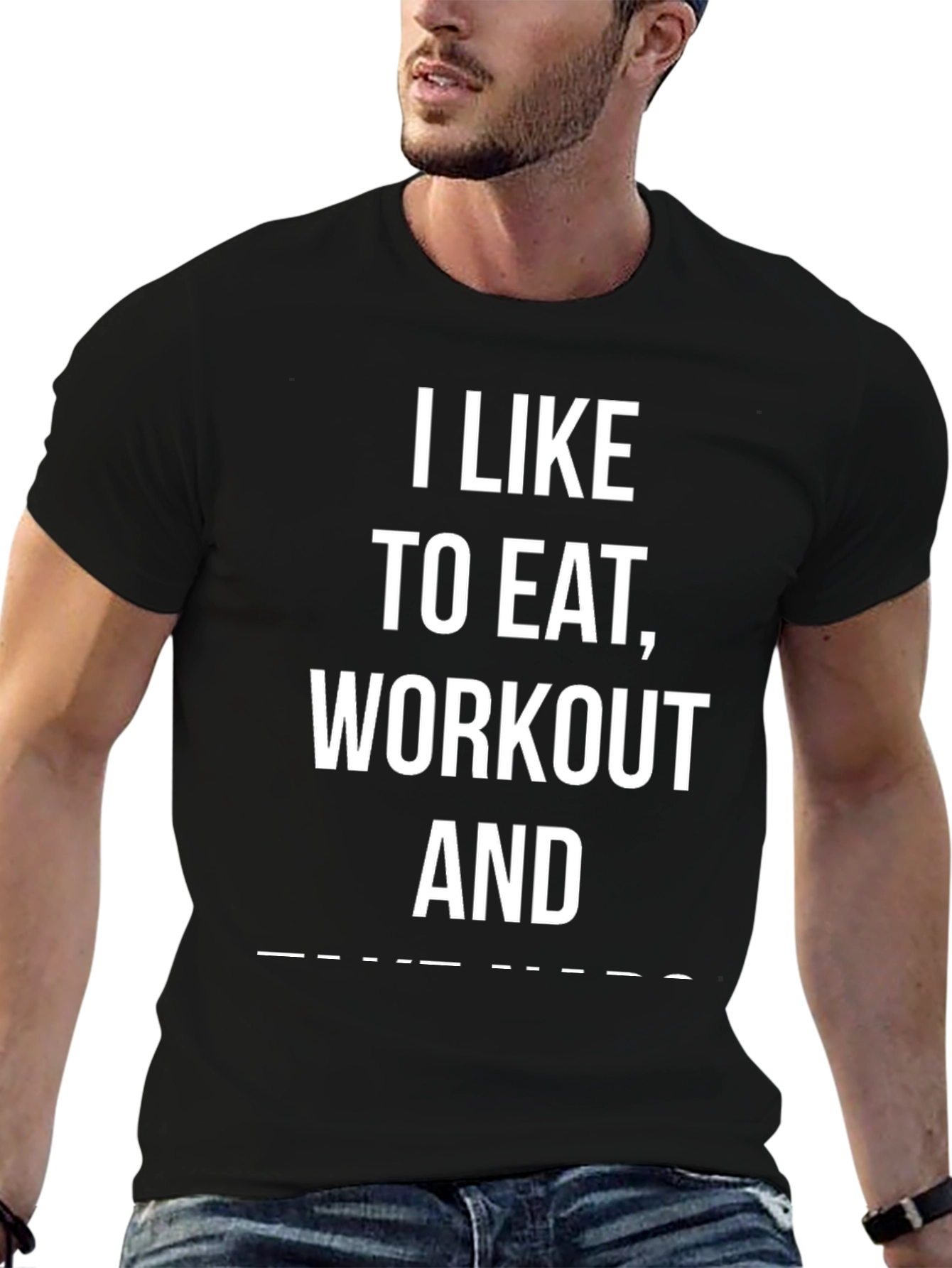 Black Eat, Workout, & Nap Black Graphic Tee view 6