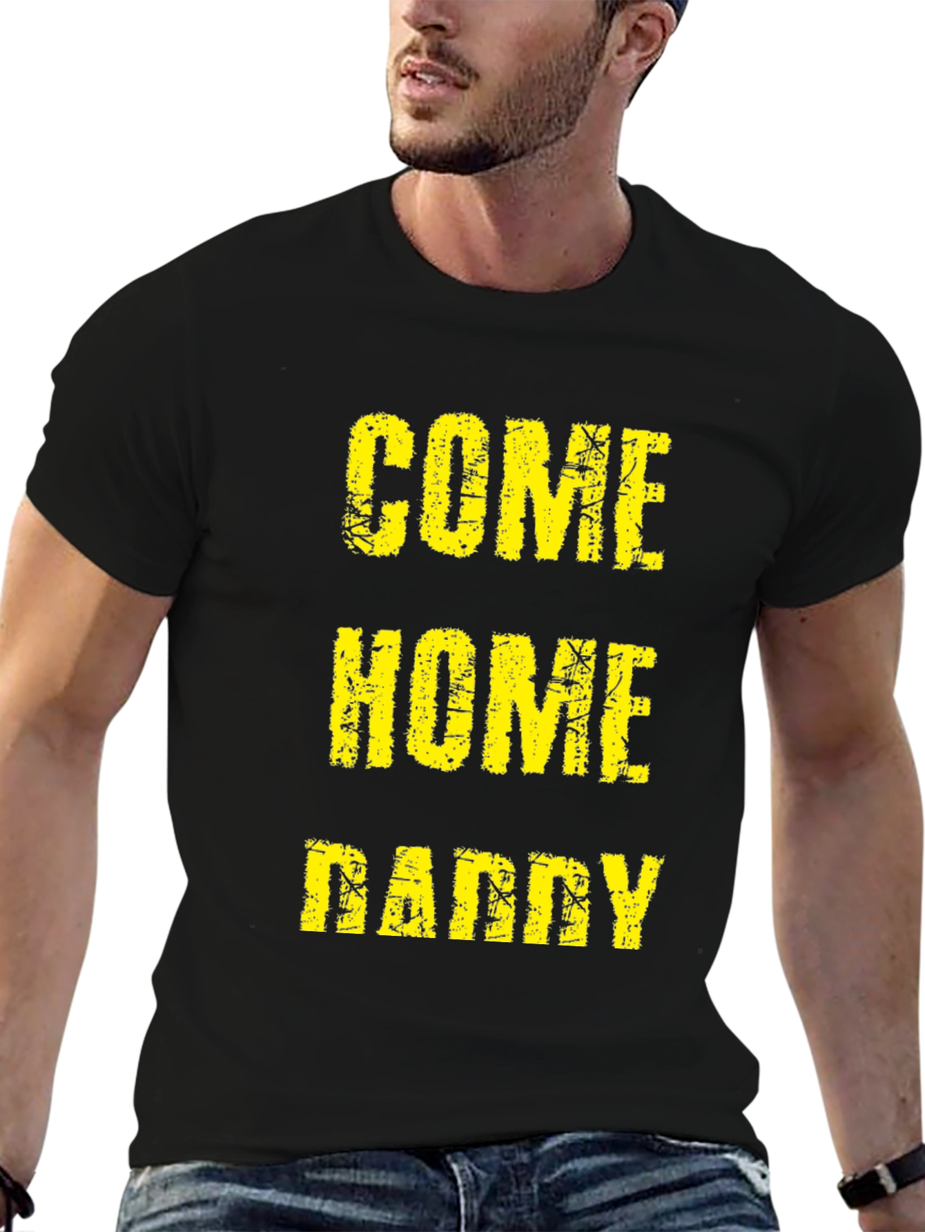 Black Come Home Daddy Tee - Black Graphic T-Shirt view 6