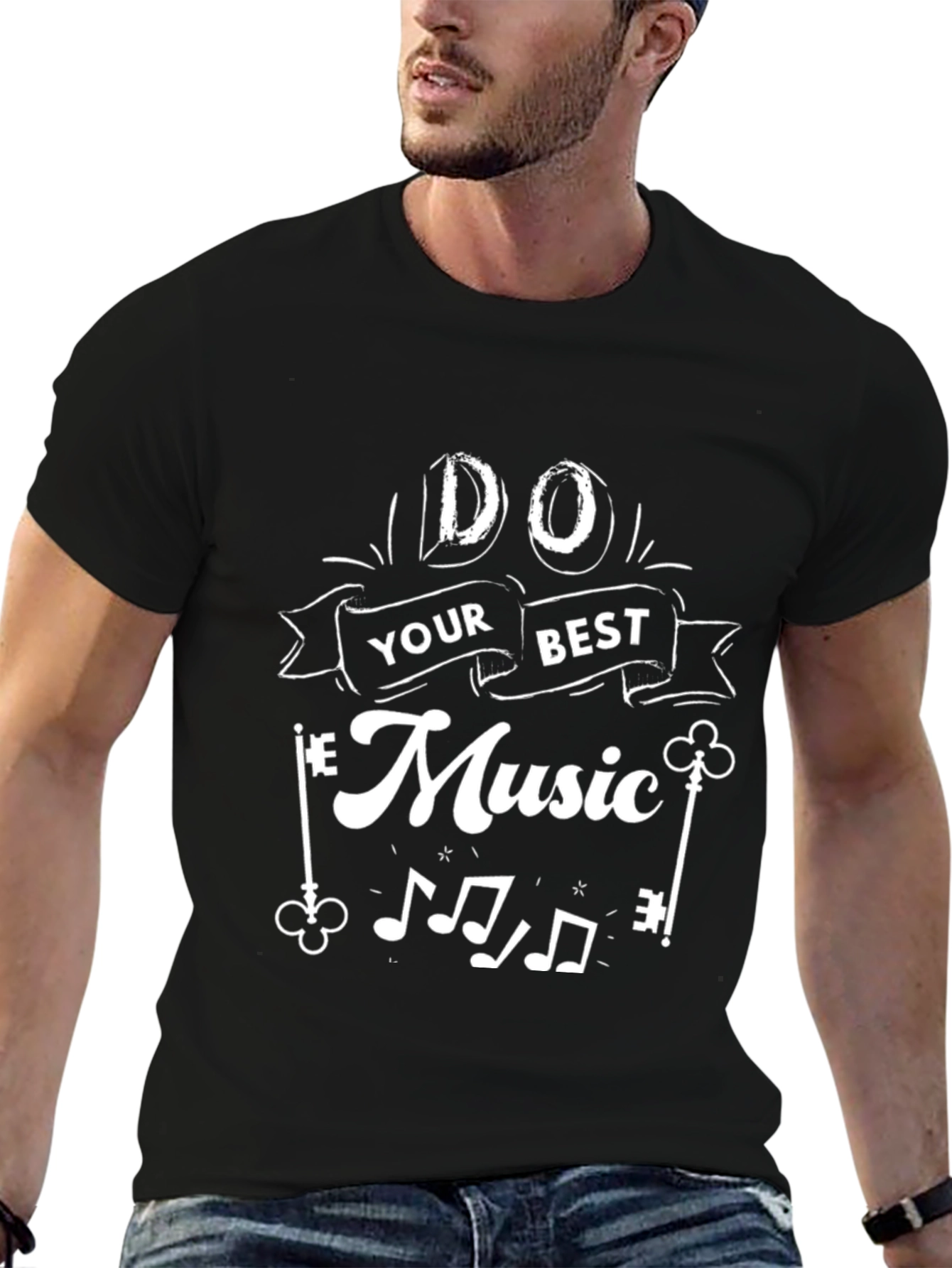 Black Do Your Best Music Black Graphic Tee view 6