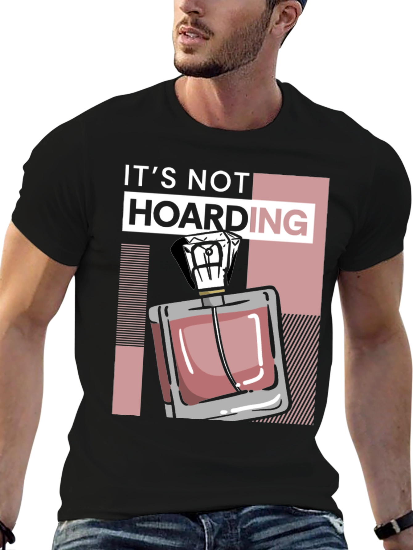 Black It's Not Hoarding Perfume Black T-Shirt view 6