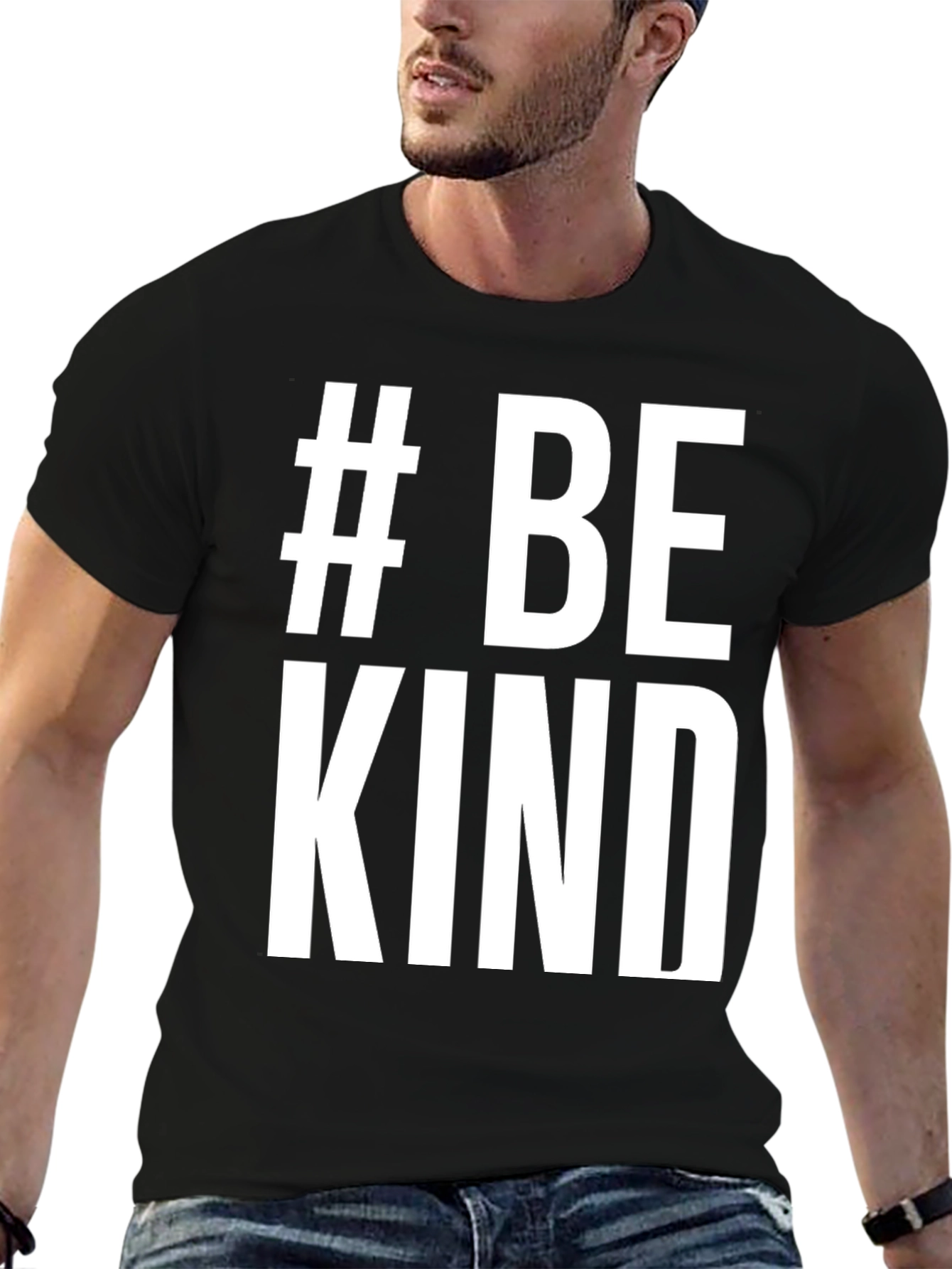 Black # Be Kind T-Shirt - Positive Message Tee view 6