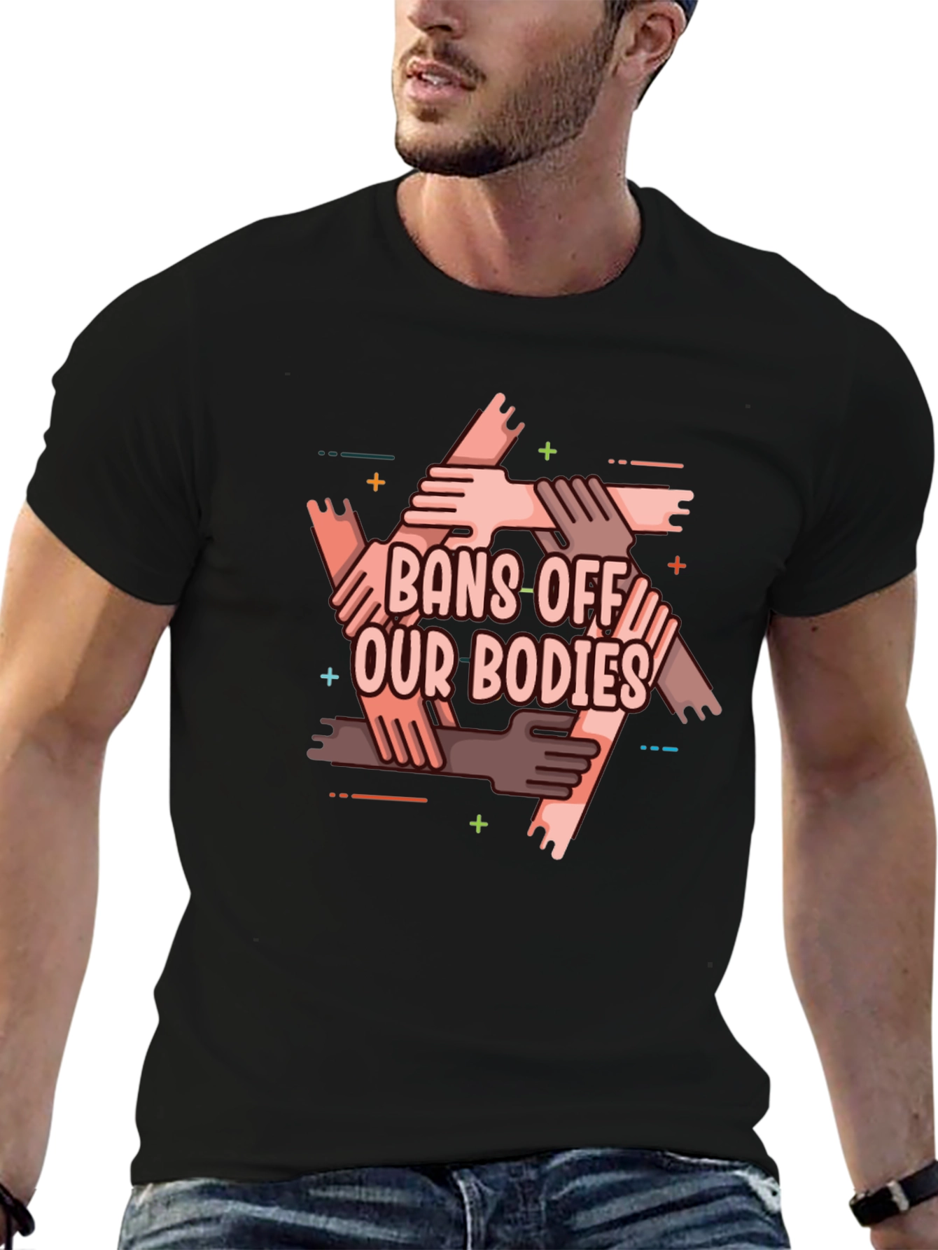 Black Bans Off Our Bodies Graphic Tee view 6