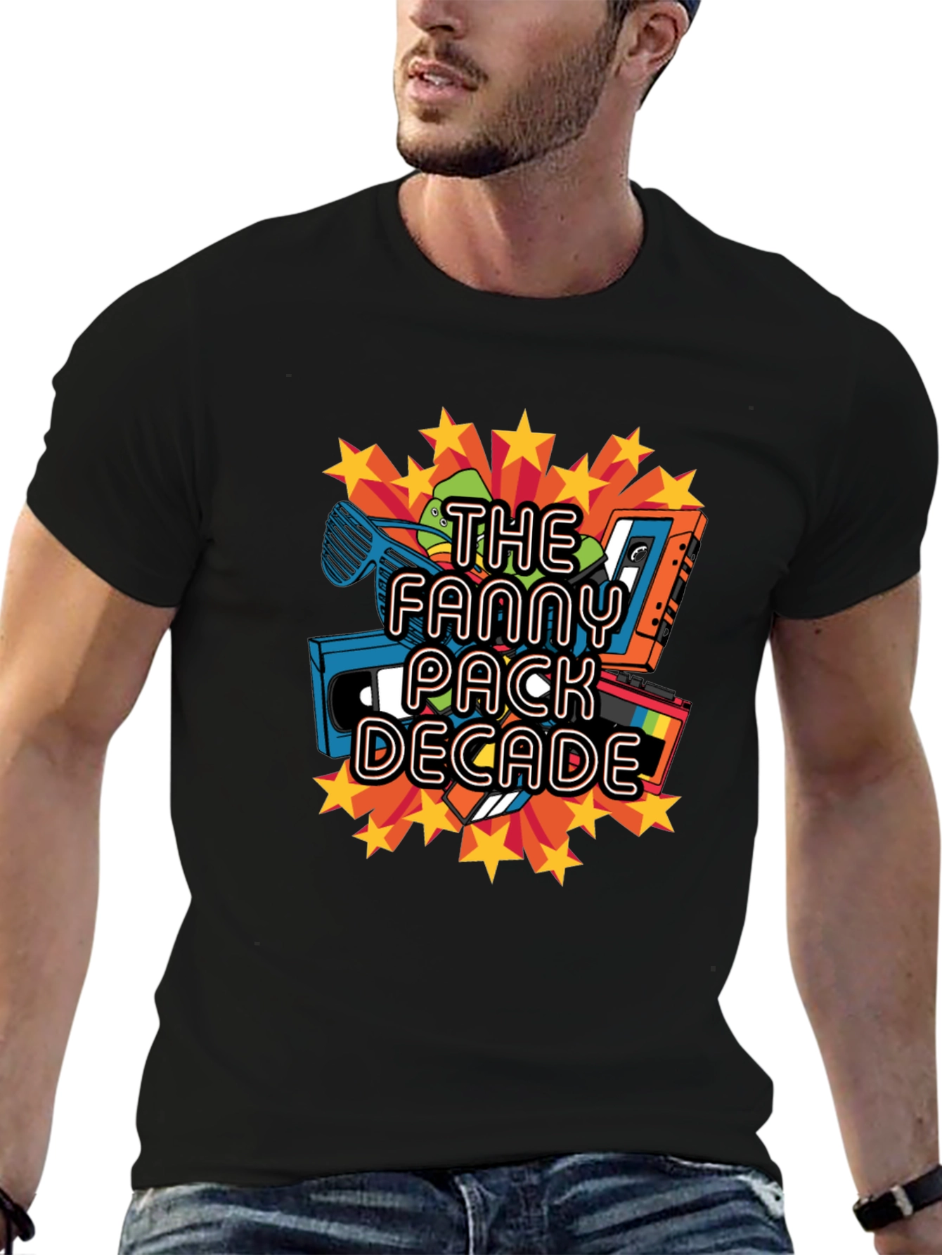 Black The Fanny Pack Decade Graphic T-Shirt view 6