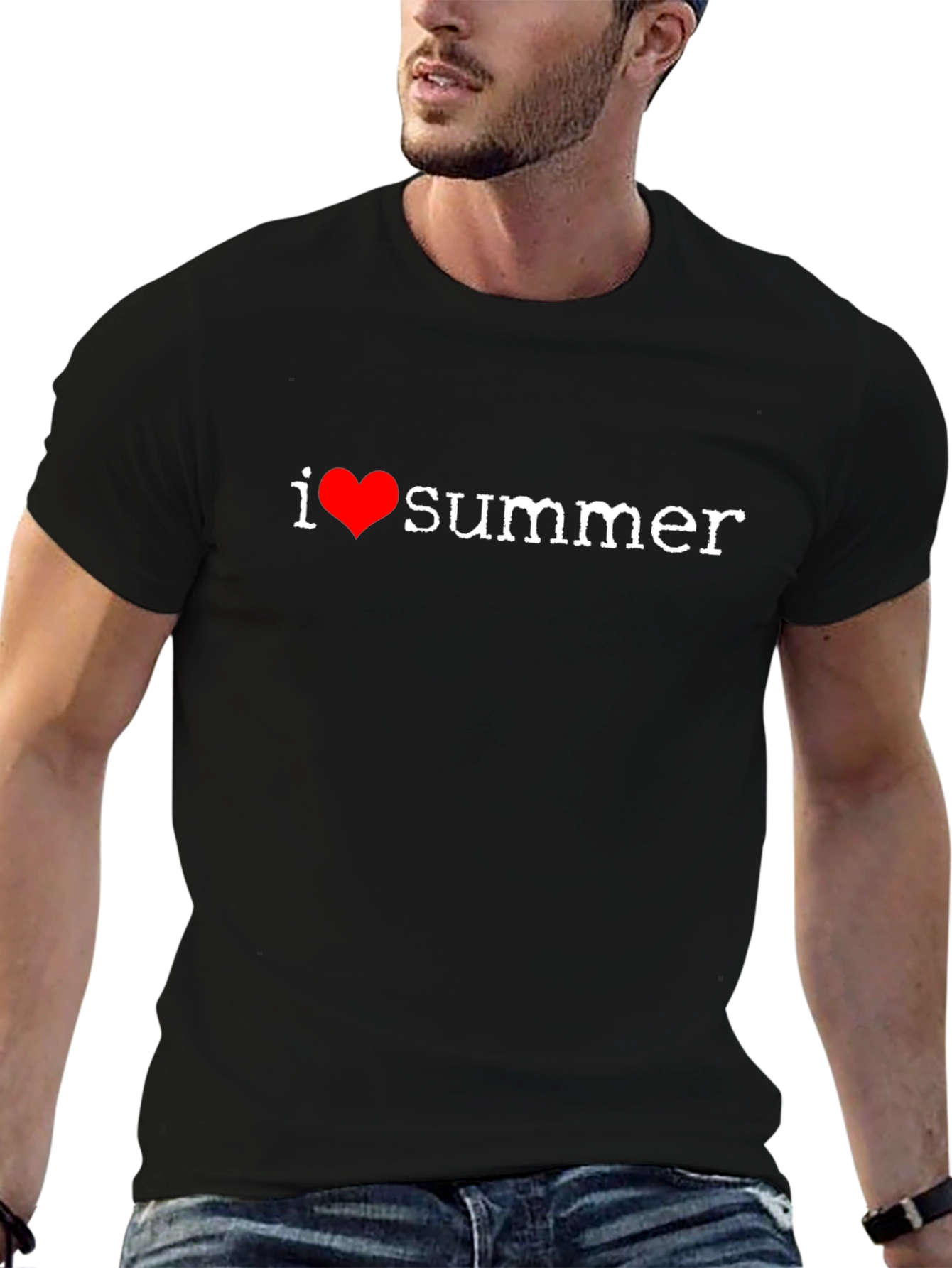 Black I Heart Summer Black T-Shirt view 6