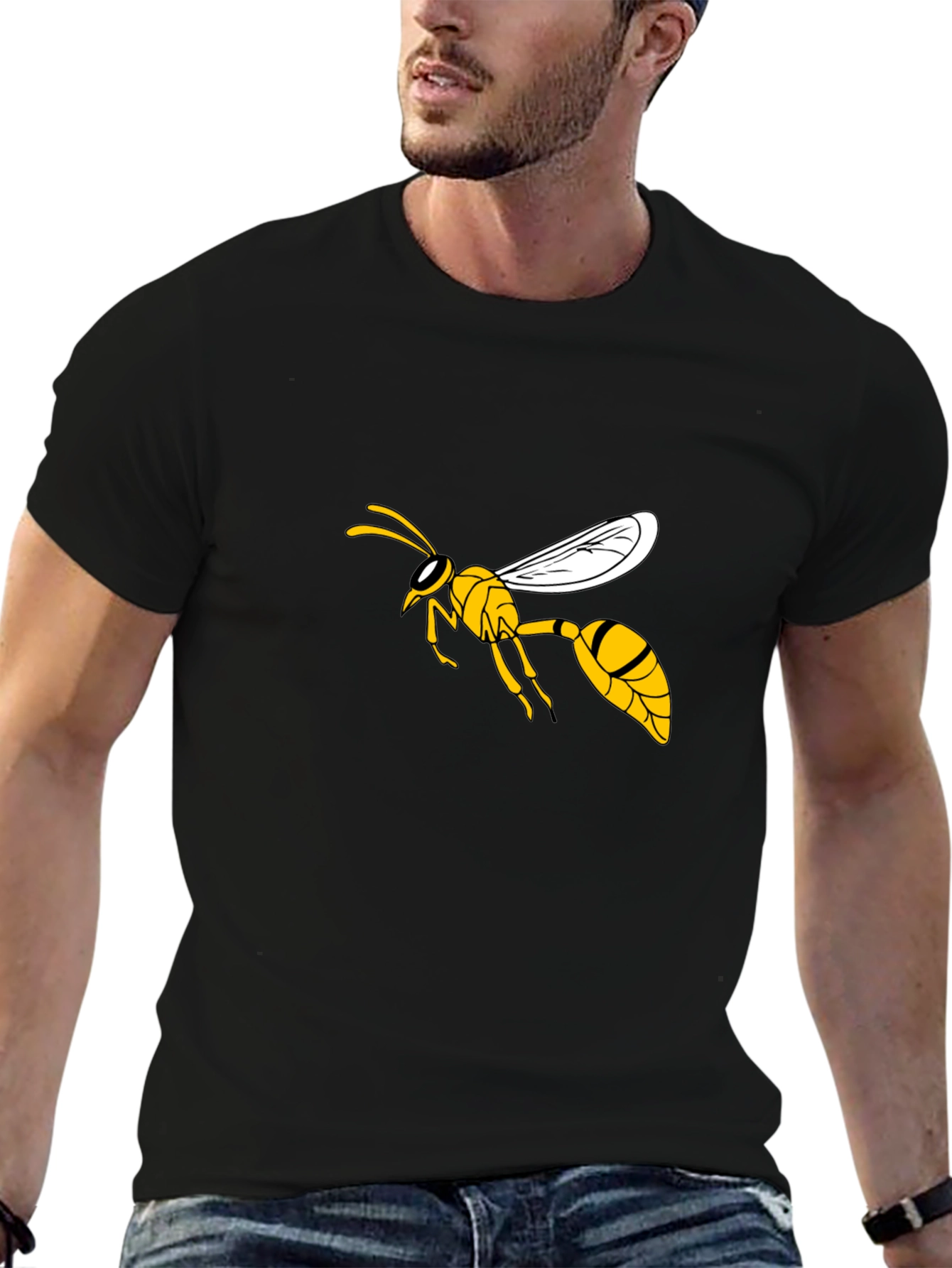 Black Wasp Graphic T-Shirt - Stylish Black Tee view 6
