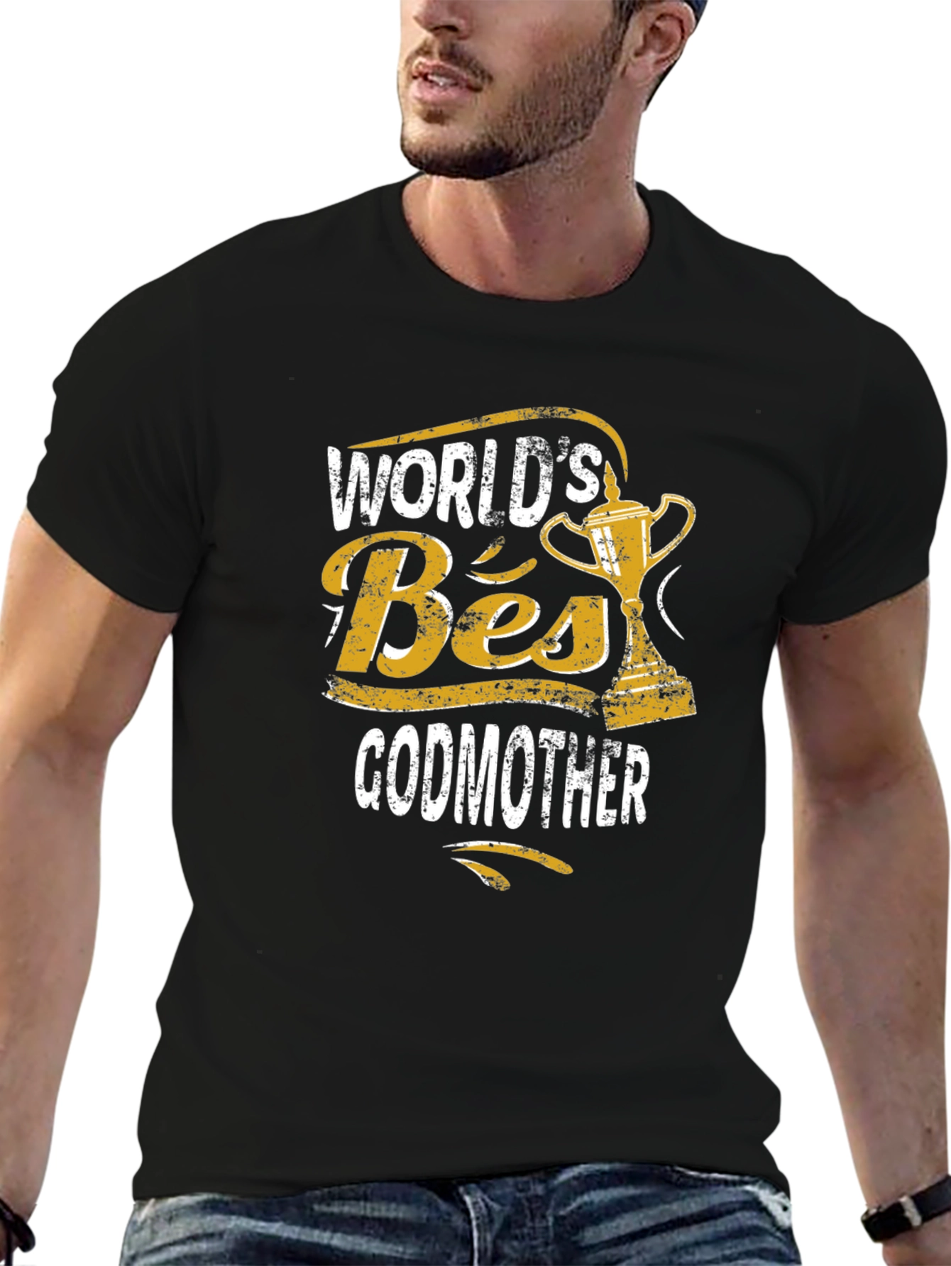Black World's Best Godmother T-Shirt view 6