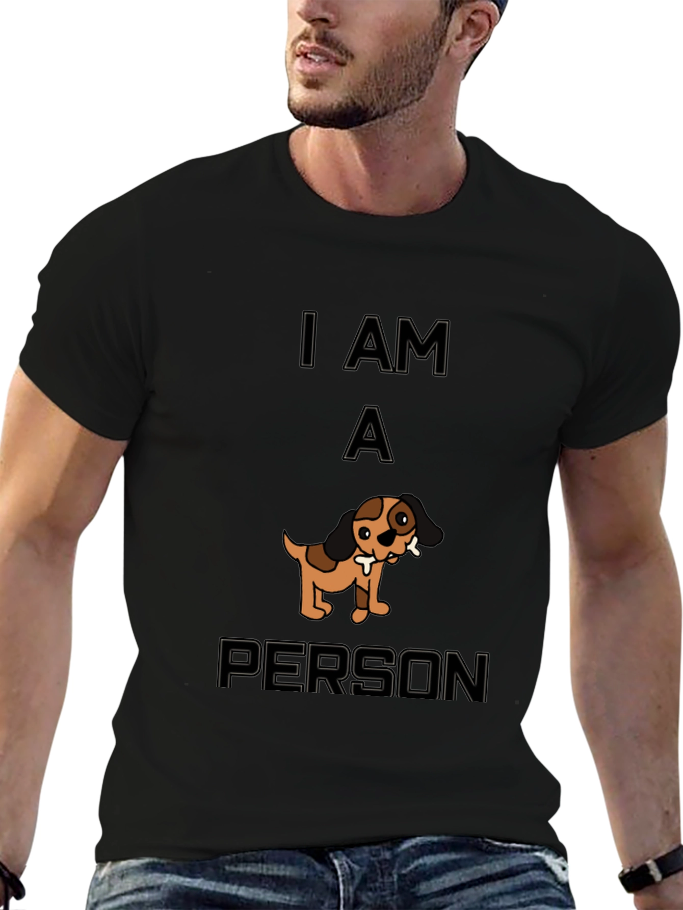 Black I Am A Dog Person T-Shirt view 6
