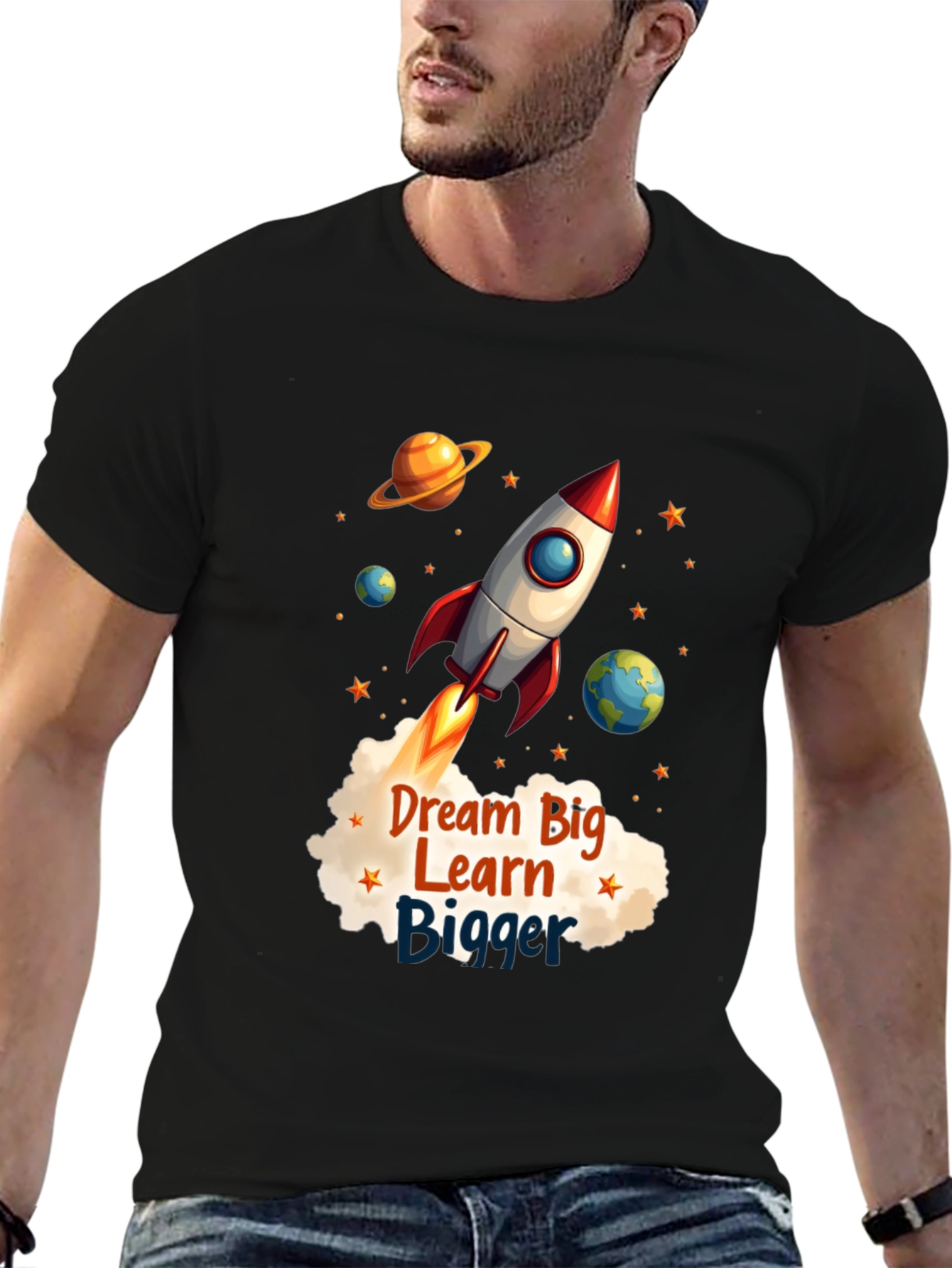 Black Dream Big Rocket T-Shirt view 6