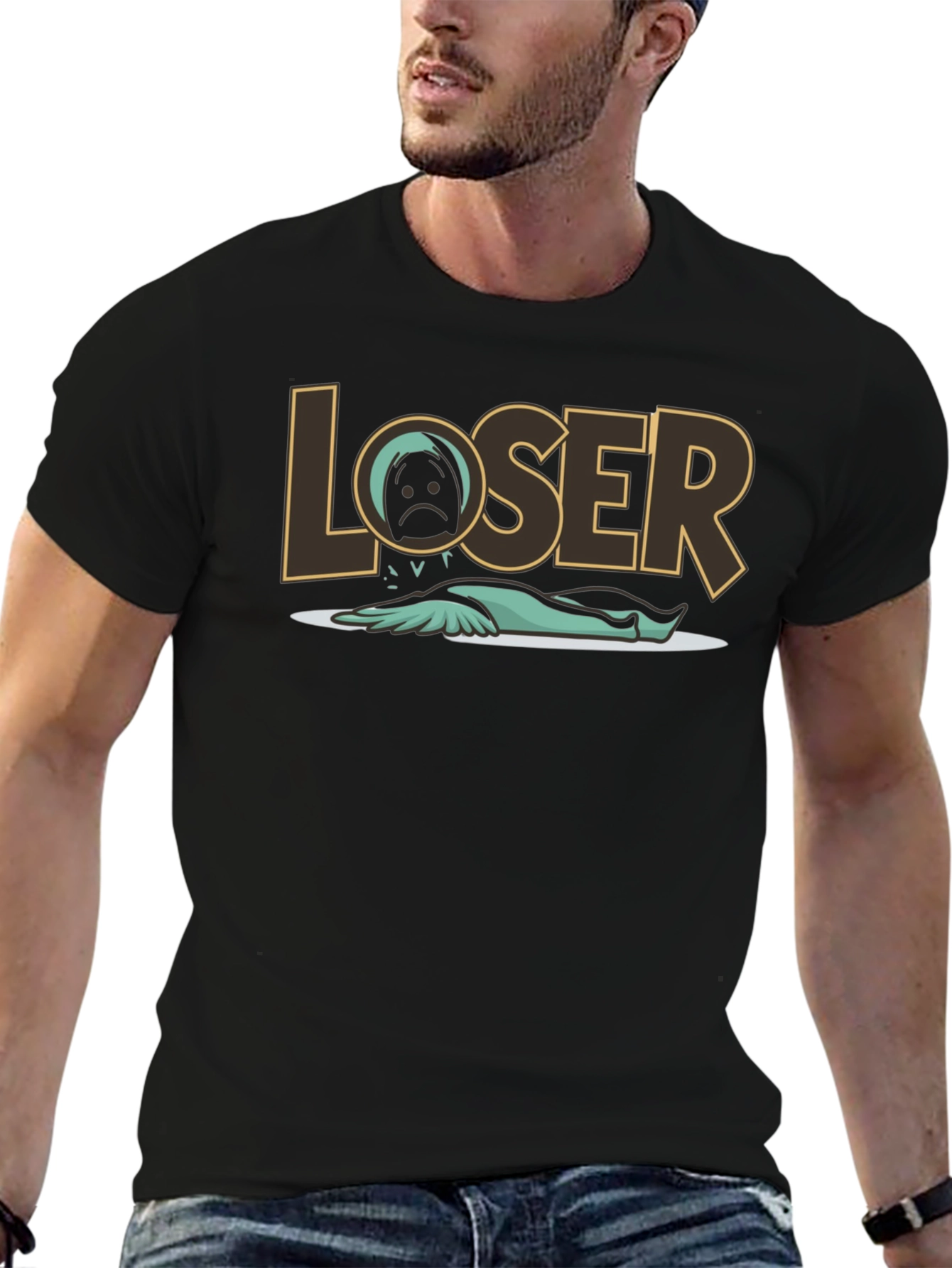 Black Loser Graphic Tee - Funny T-Shirt view 6