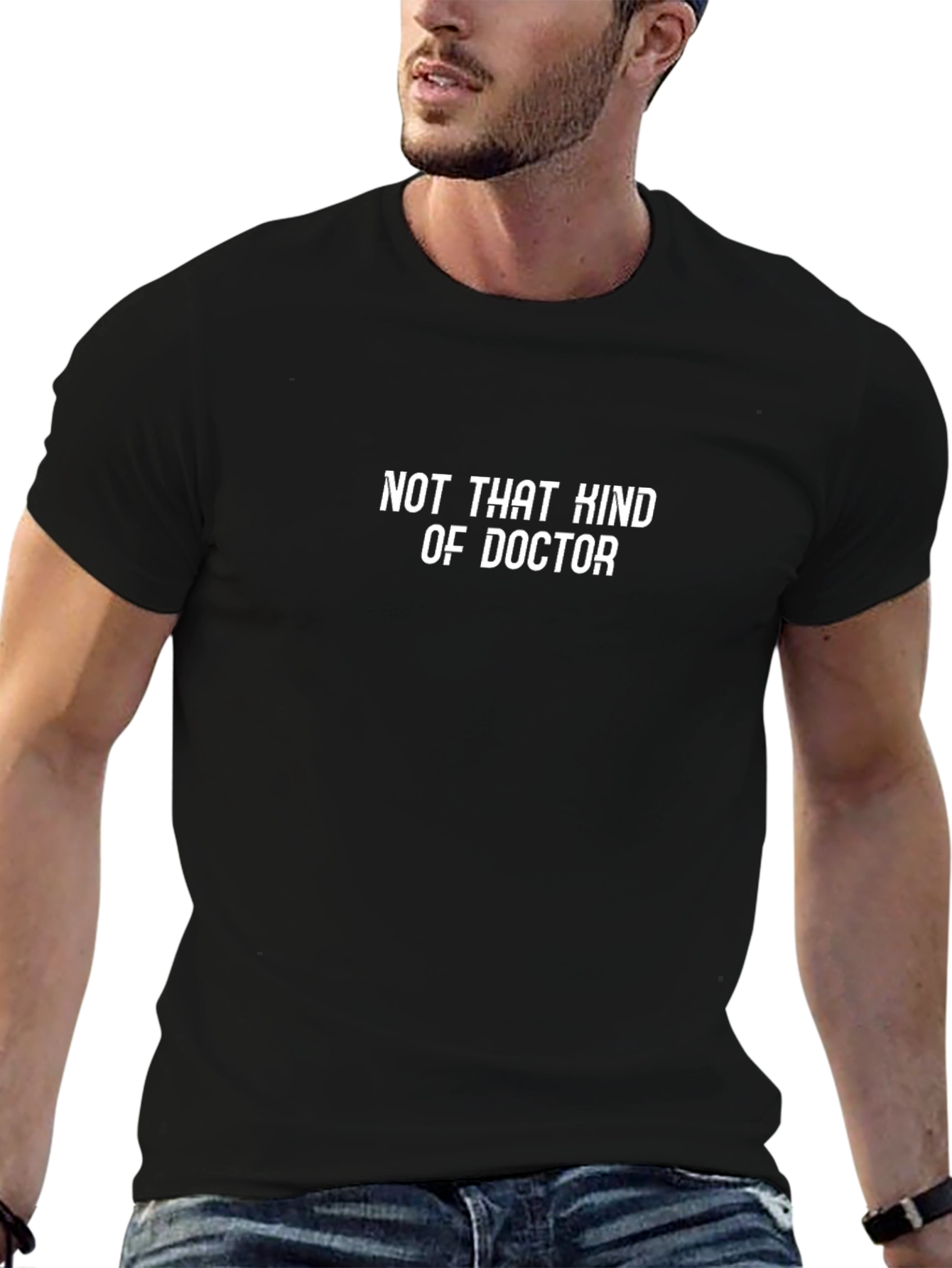 Black Not That Kind of Doctor Graphic Tee - Black view 6