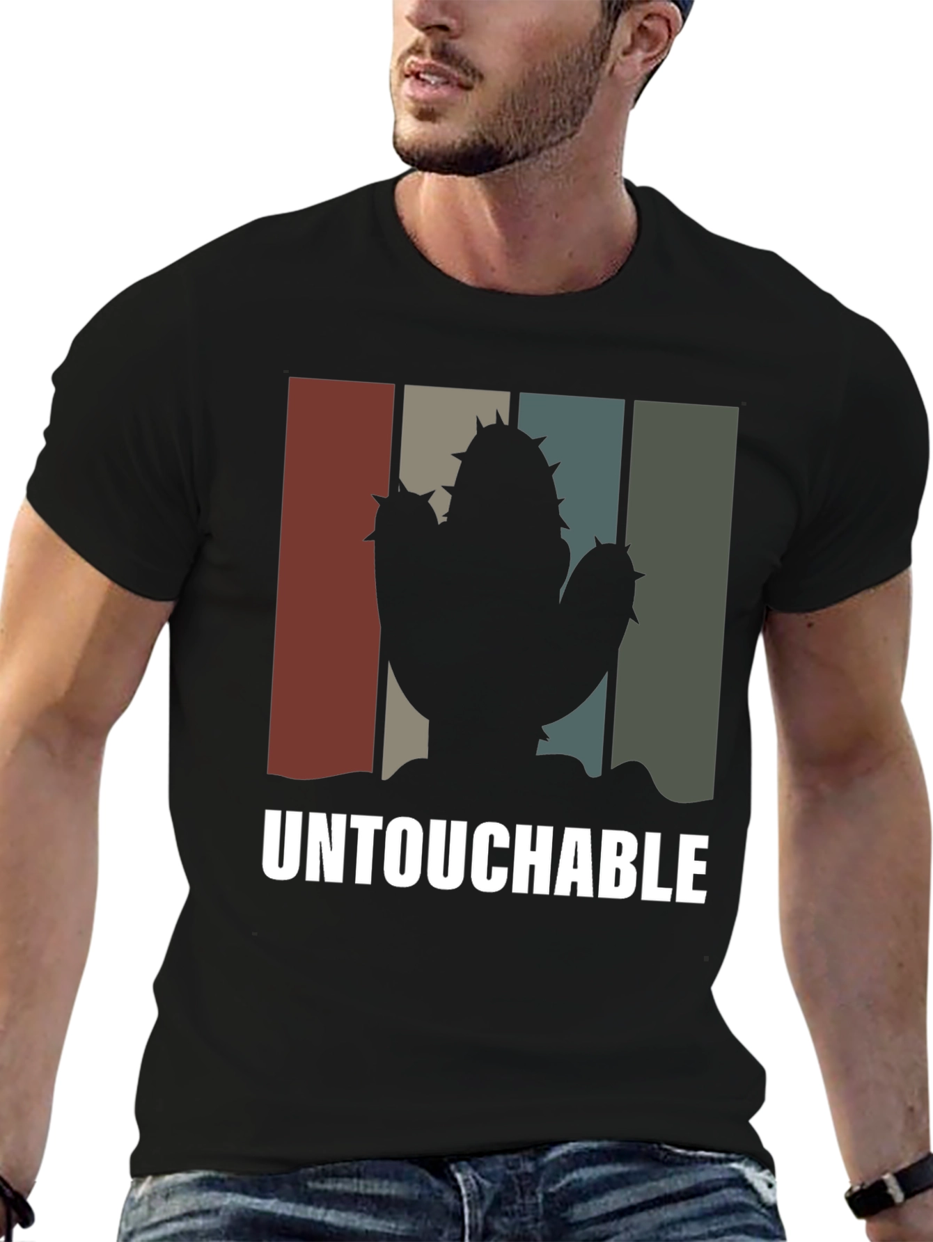 Black Untouchable Cactus Graphic T-Shirt view 6