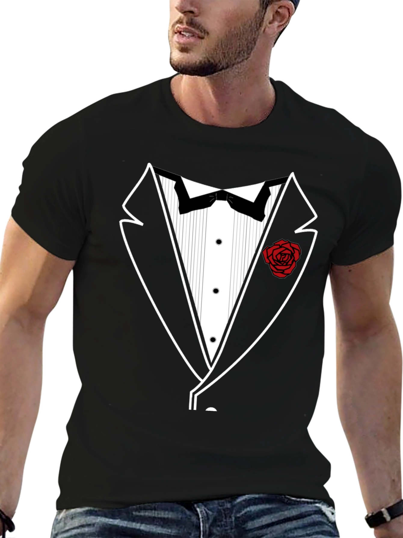 Black Tuxedo T-Shirt - Stylish Formal Wear Alternative view 6