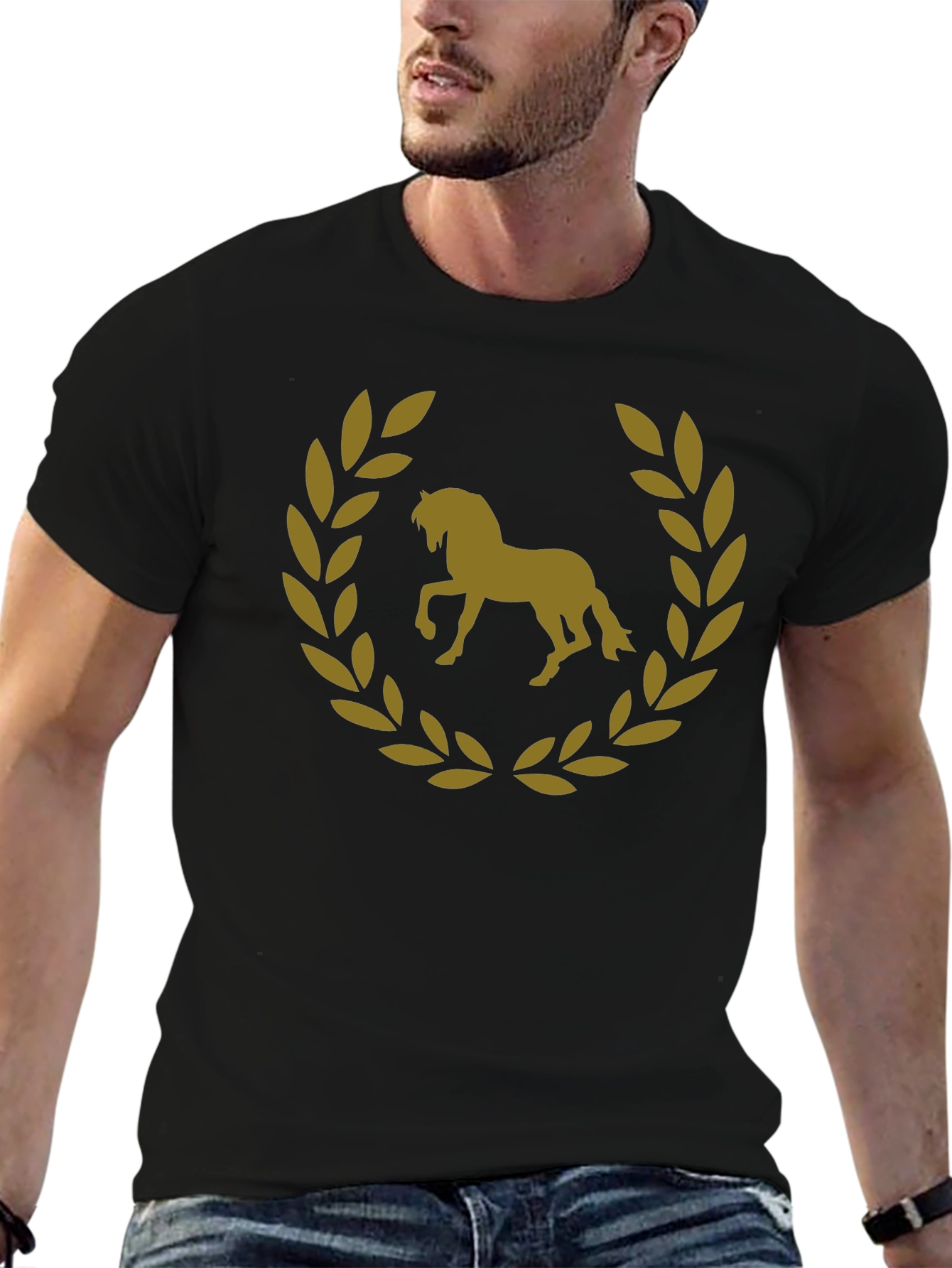 Black Horse Laurel Wreath Graphic Tee view 6