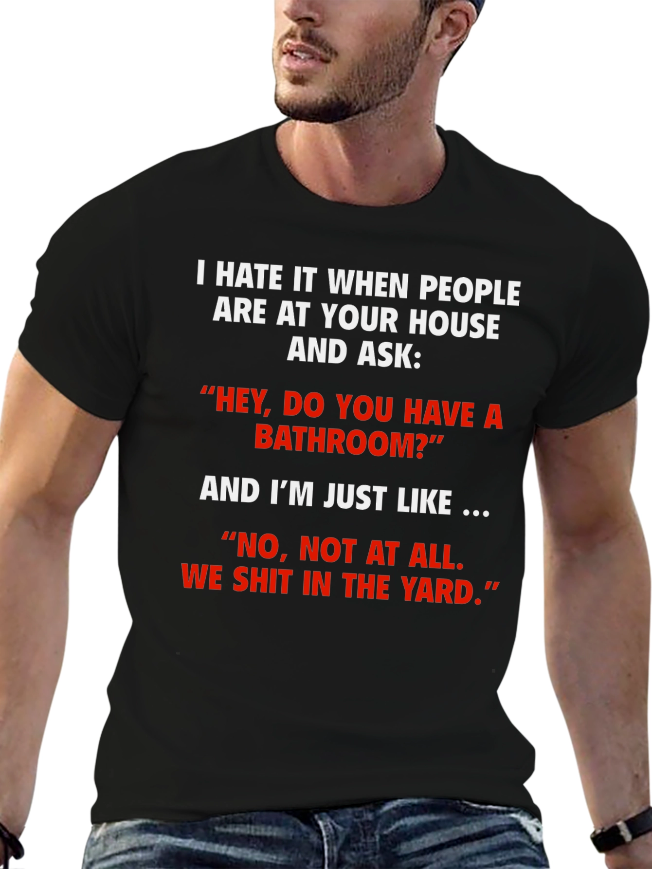 Black Funny 'We Shit in the Yard' T-Shirt view 6
