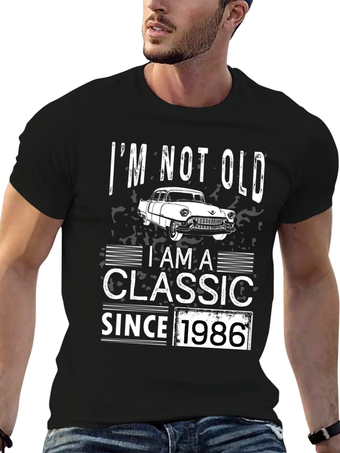 Black I'm Not Old I'm a Classic Since 1986 Men's T-Shirt view 6