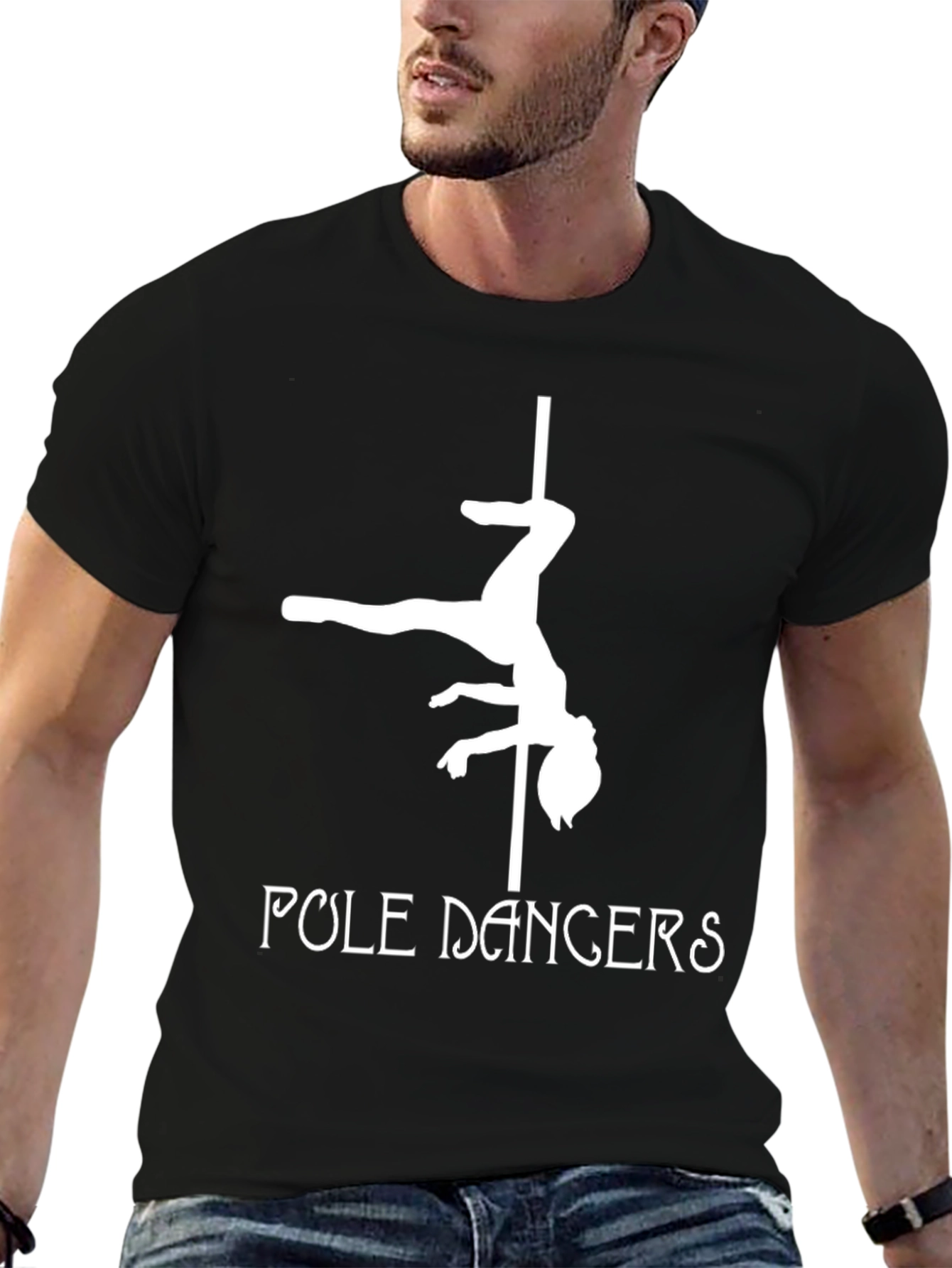Black Pole Dancers Graphic Tee - Black Cotton T-Shirt view 6