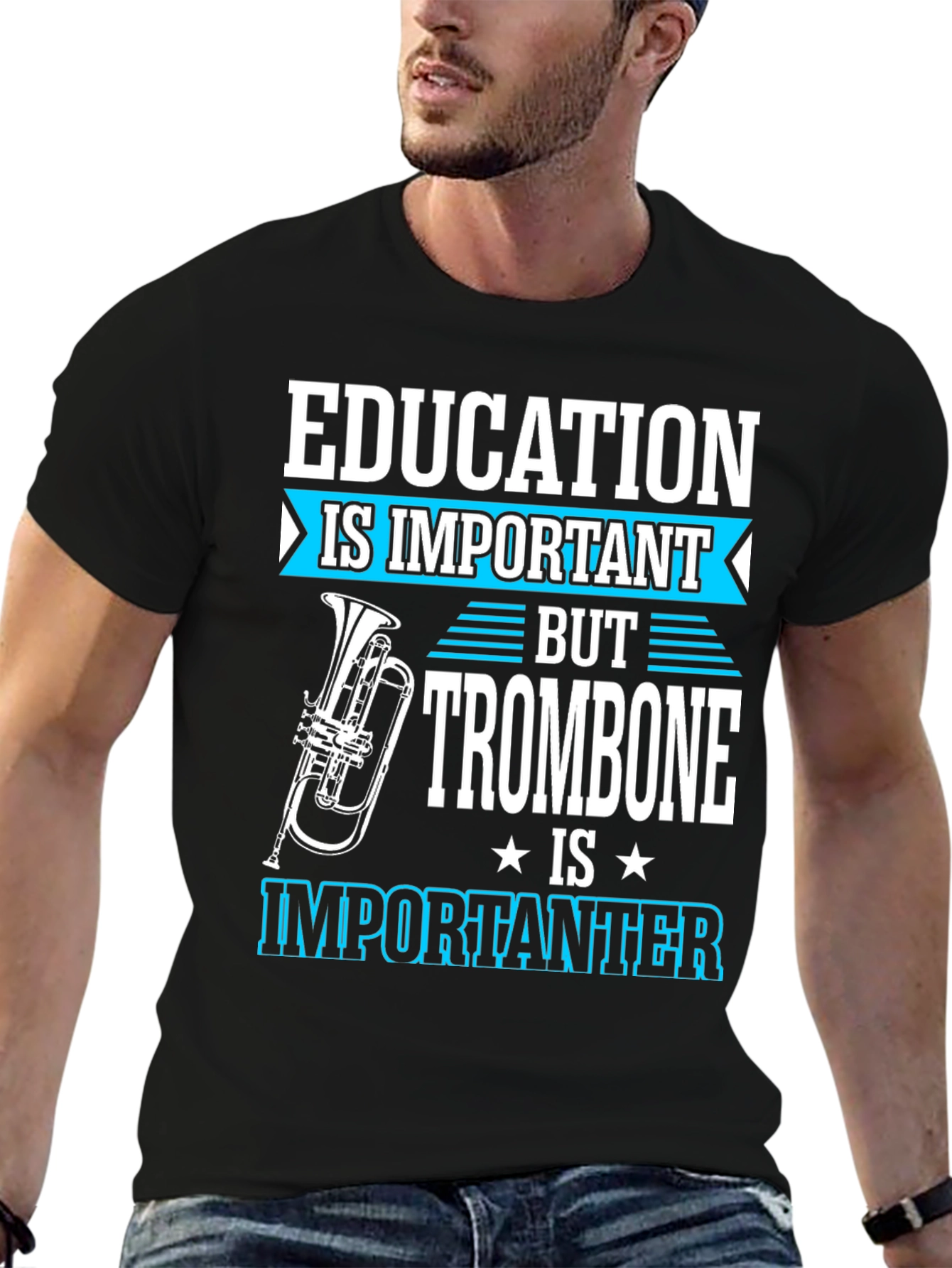 Black Education is Important But Trombone T-Shirt view 6