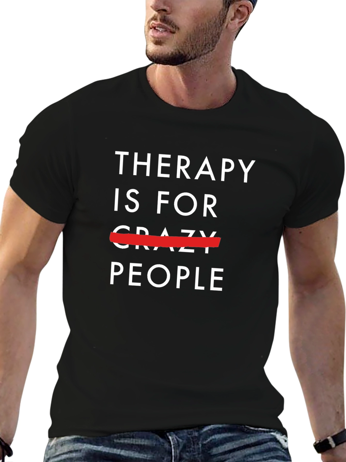 Black Therapy is for People Funny Graphic Tee view 6