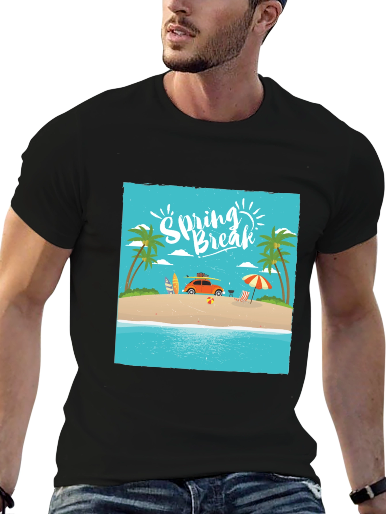 Black Spring Break Beach T-Shirt view 6