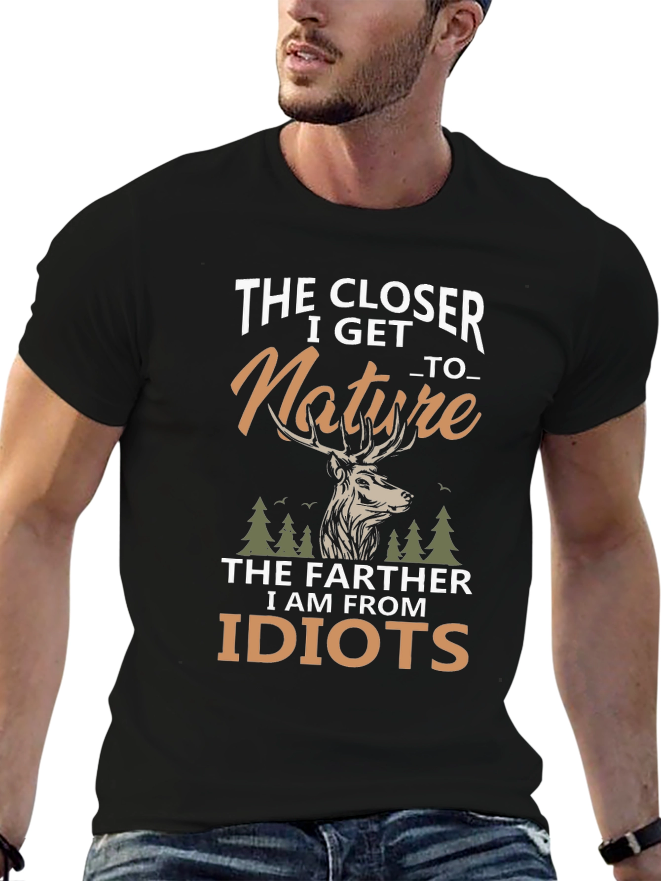 Black Nature Lover Graphic Tee - The Closer I Get view 6