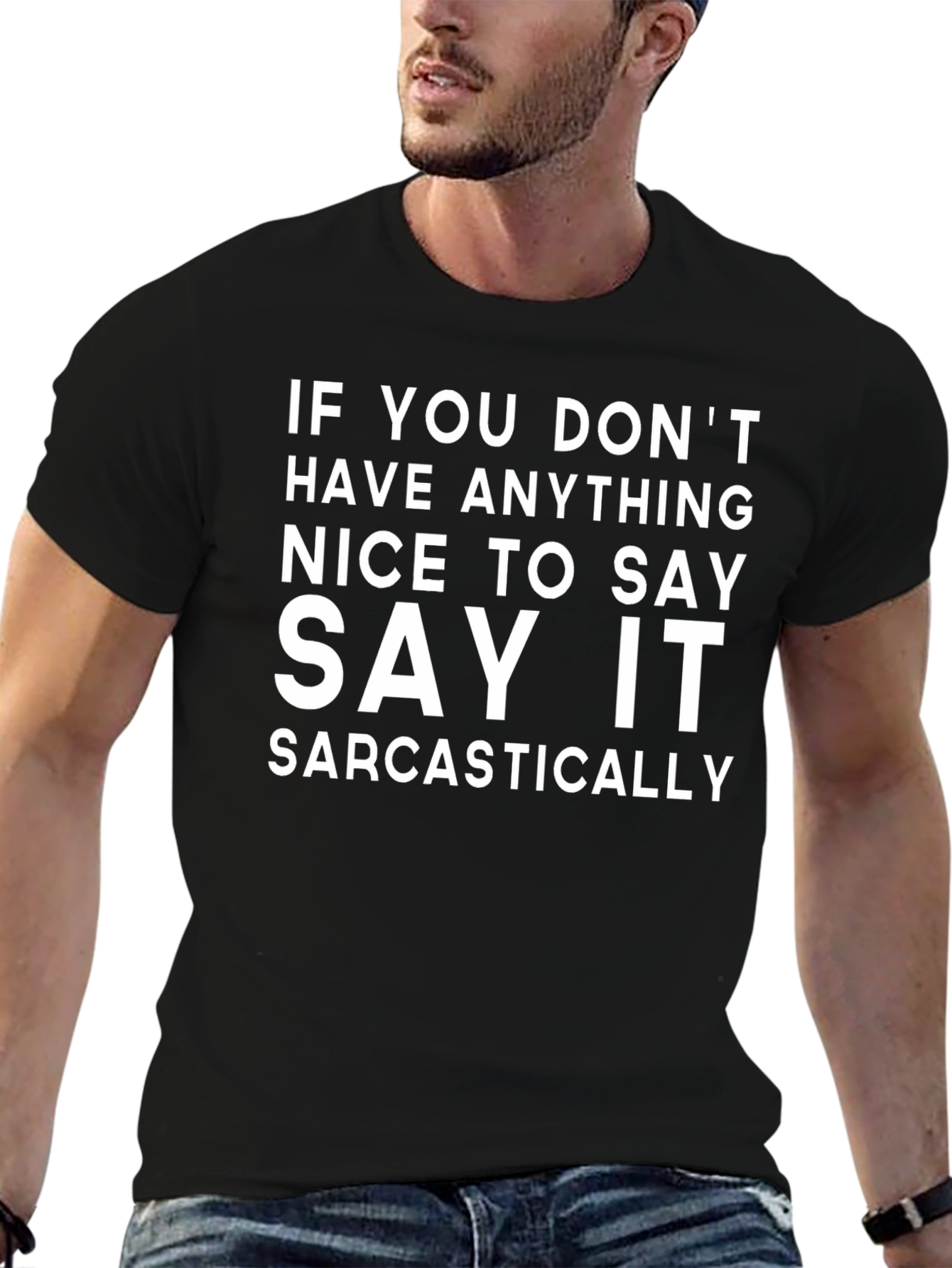 Black Sarcastic Statement Graphic Tee - Unisex view 6