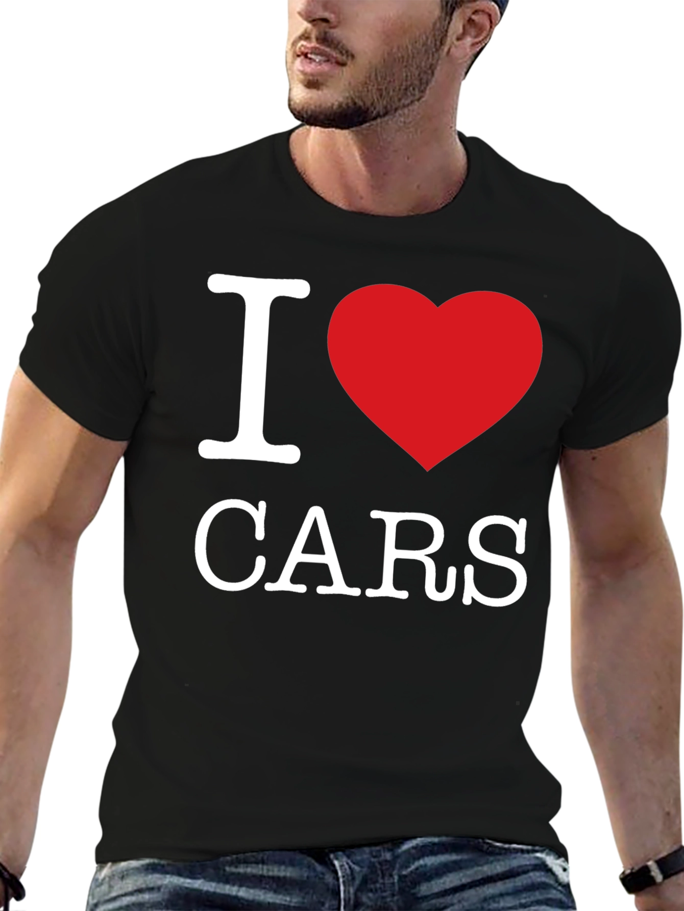 Black I Heart Cars T-Shirt - Black Cotton Blend view 6
