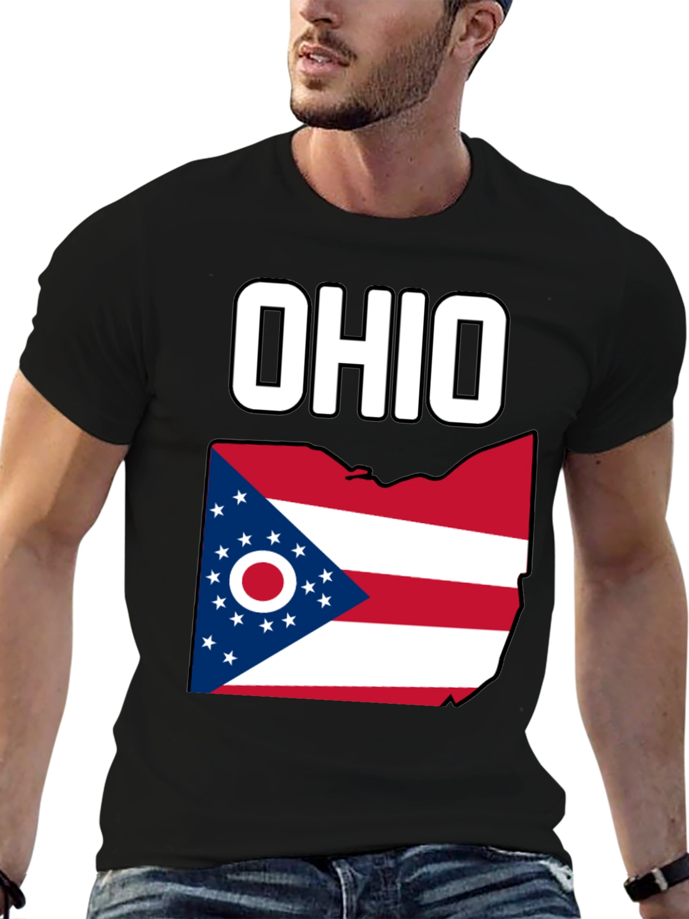Black Ohio Flag Graphic T-Shirt view 6