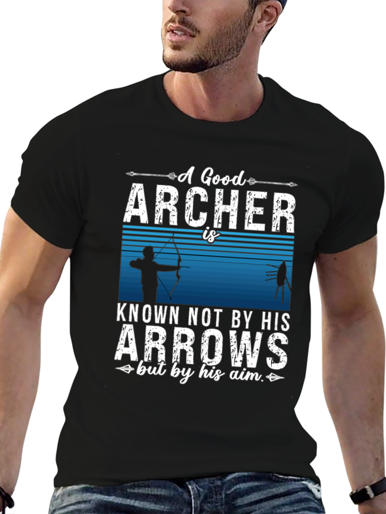 Black Archer Graphic T-Shirt - Aim for Success view 6