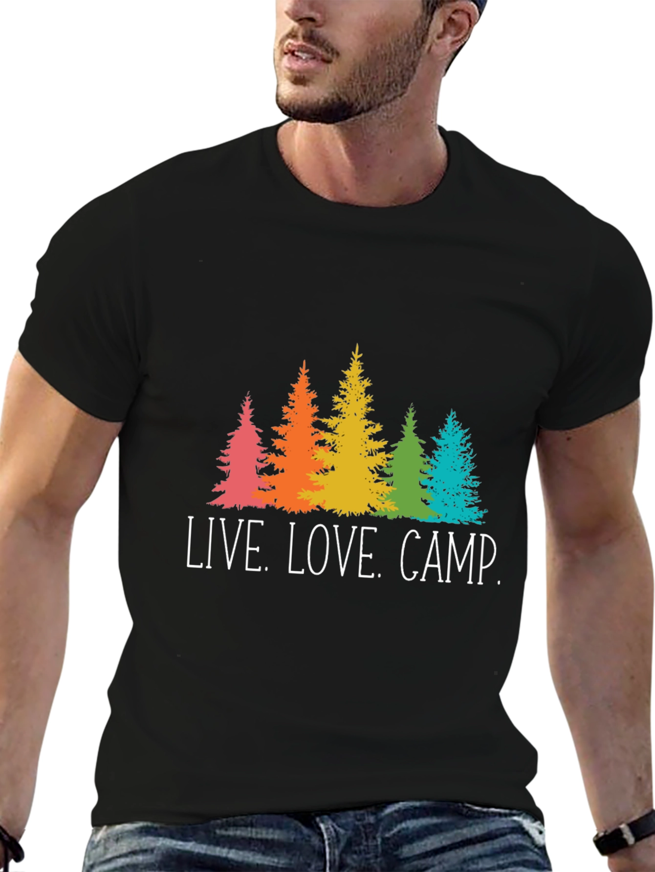 Black Live Love Camp Graphic Tee - Outdoors T-Shirt view 6