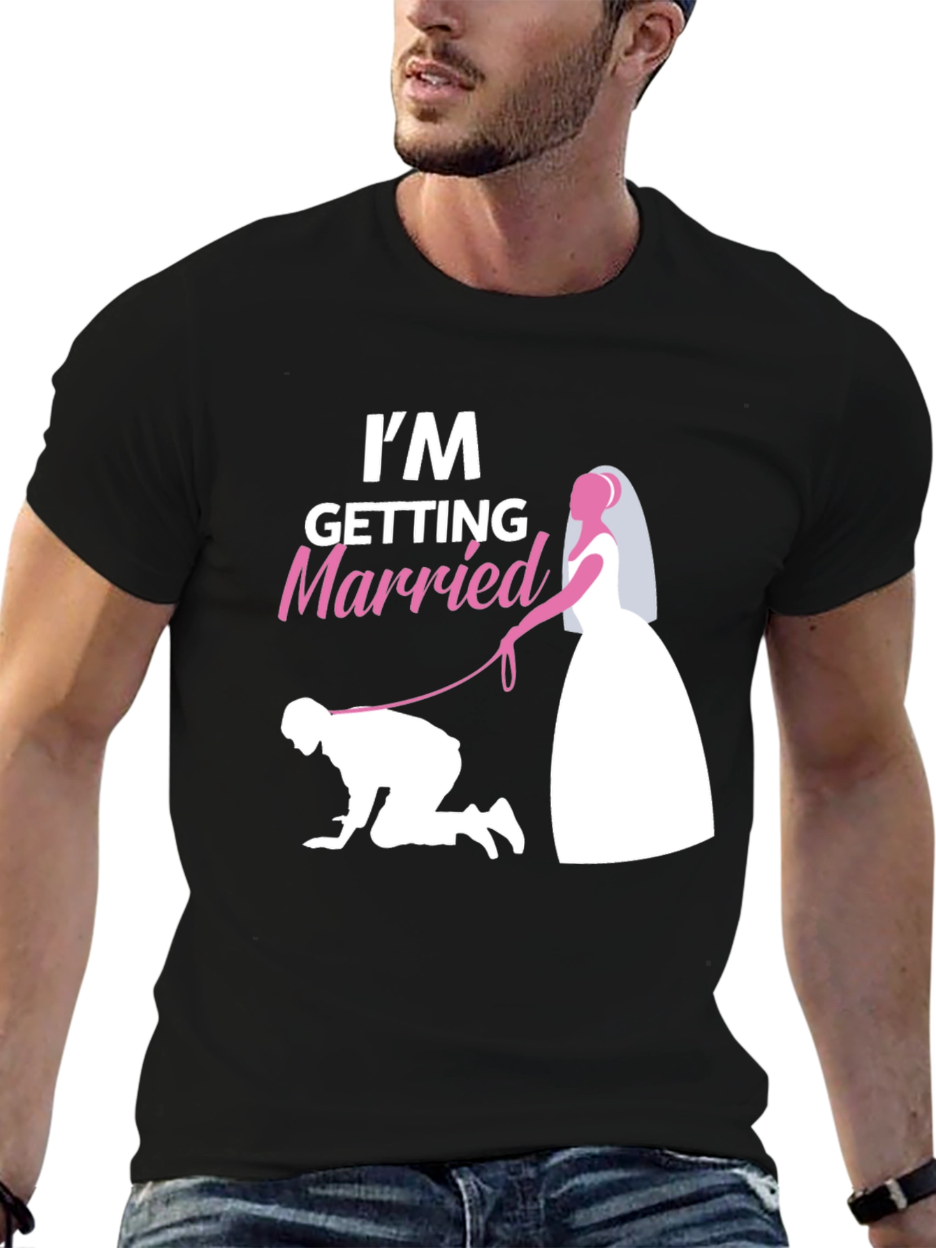 Black Humorous "I'm Getting Married" Graphic T-Shirt view 6