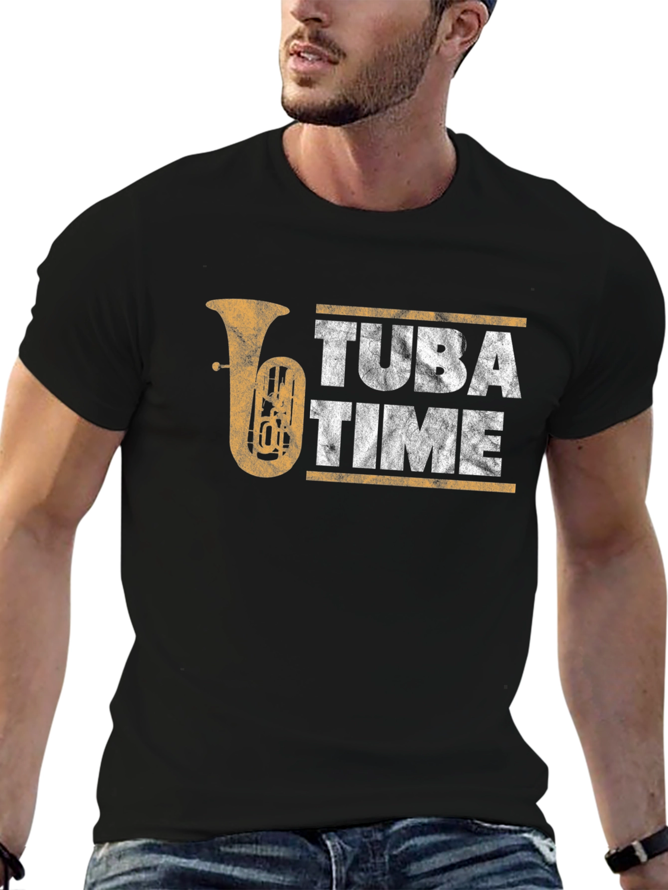 Black Tuba Time Graphic T-Shirt - Music Lover Tee view 6