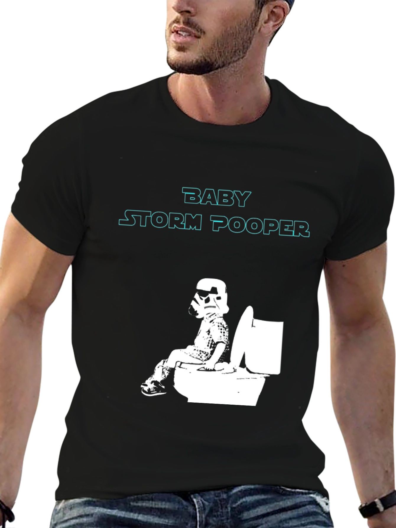 Black Baby Storm Pooper T-Shirt - Black Cotton Blend view 6