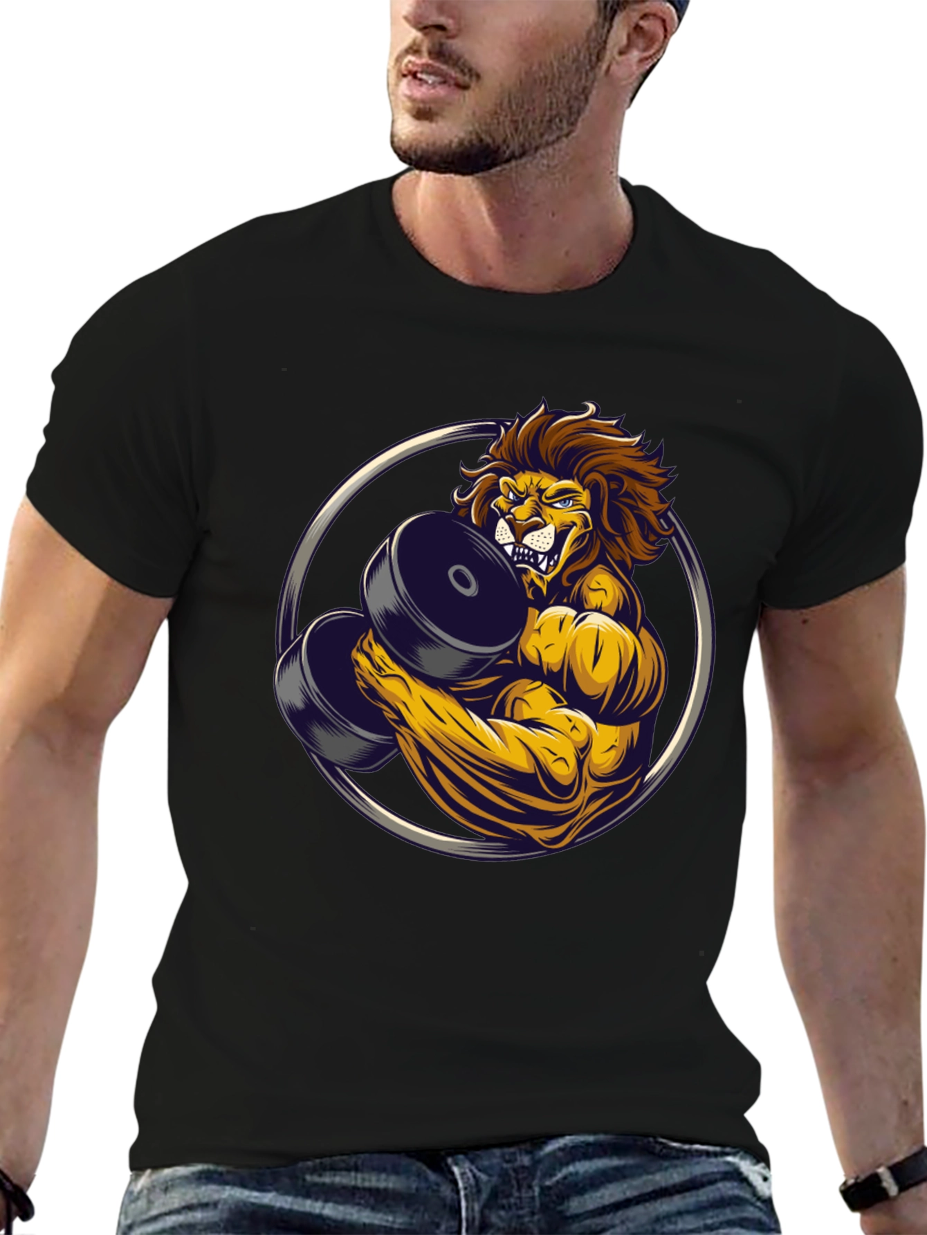 Black Lion Gym Beast Graphic Tee - Black view 6