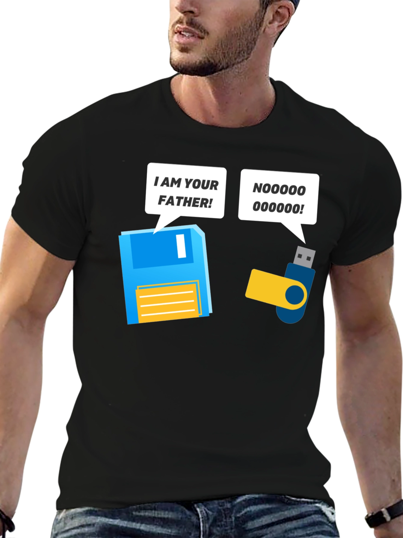 Black I am Your Father T-Shirt view 6