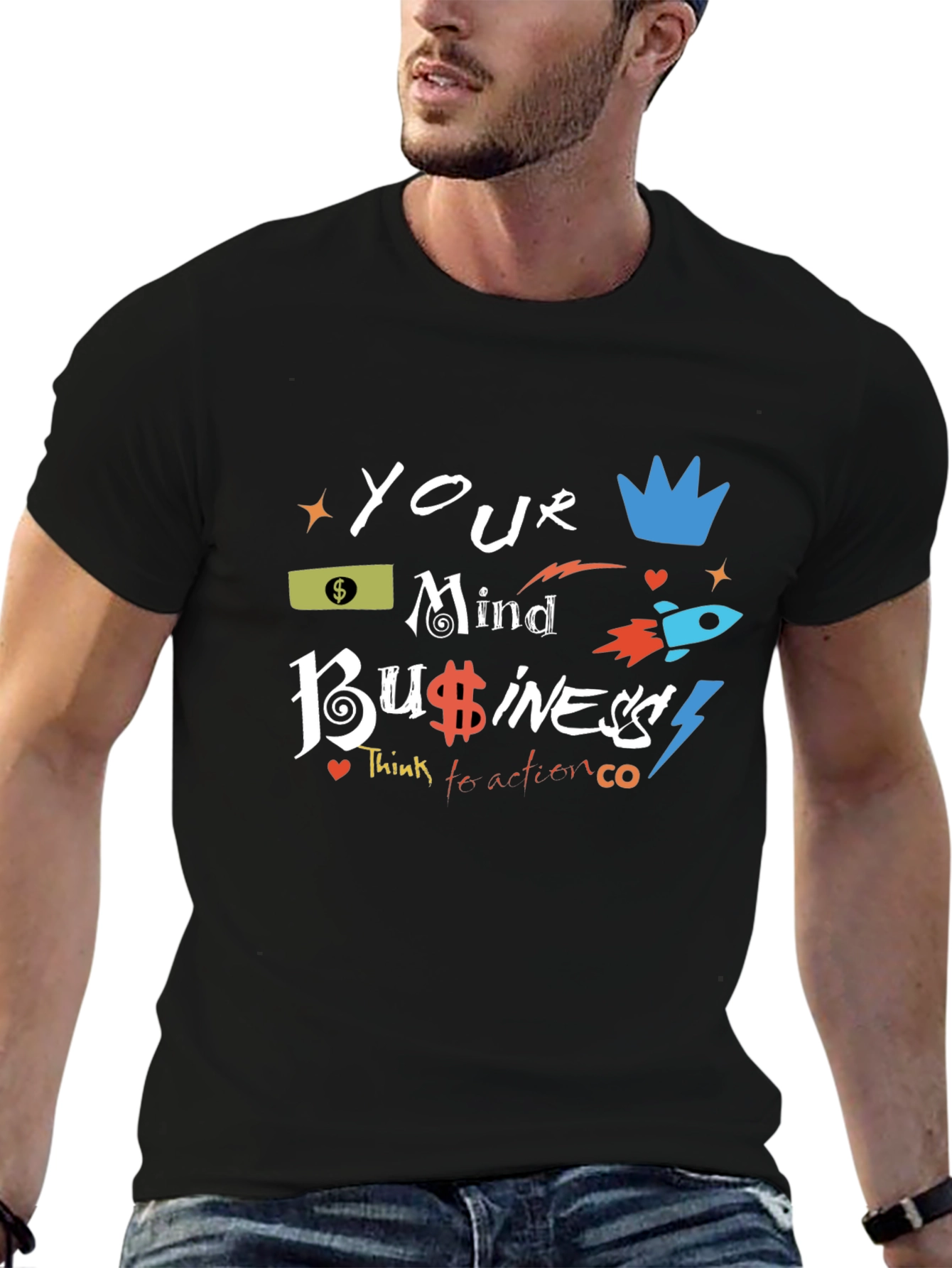 Black Your Mind Business Black Graphic Tee view 6