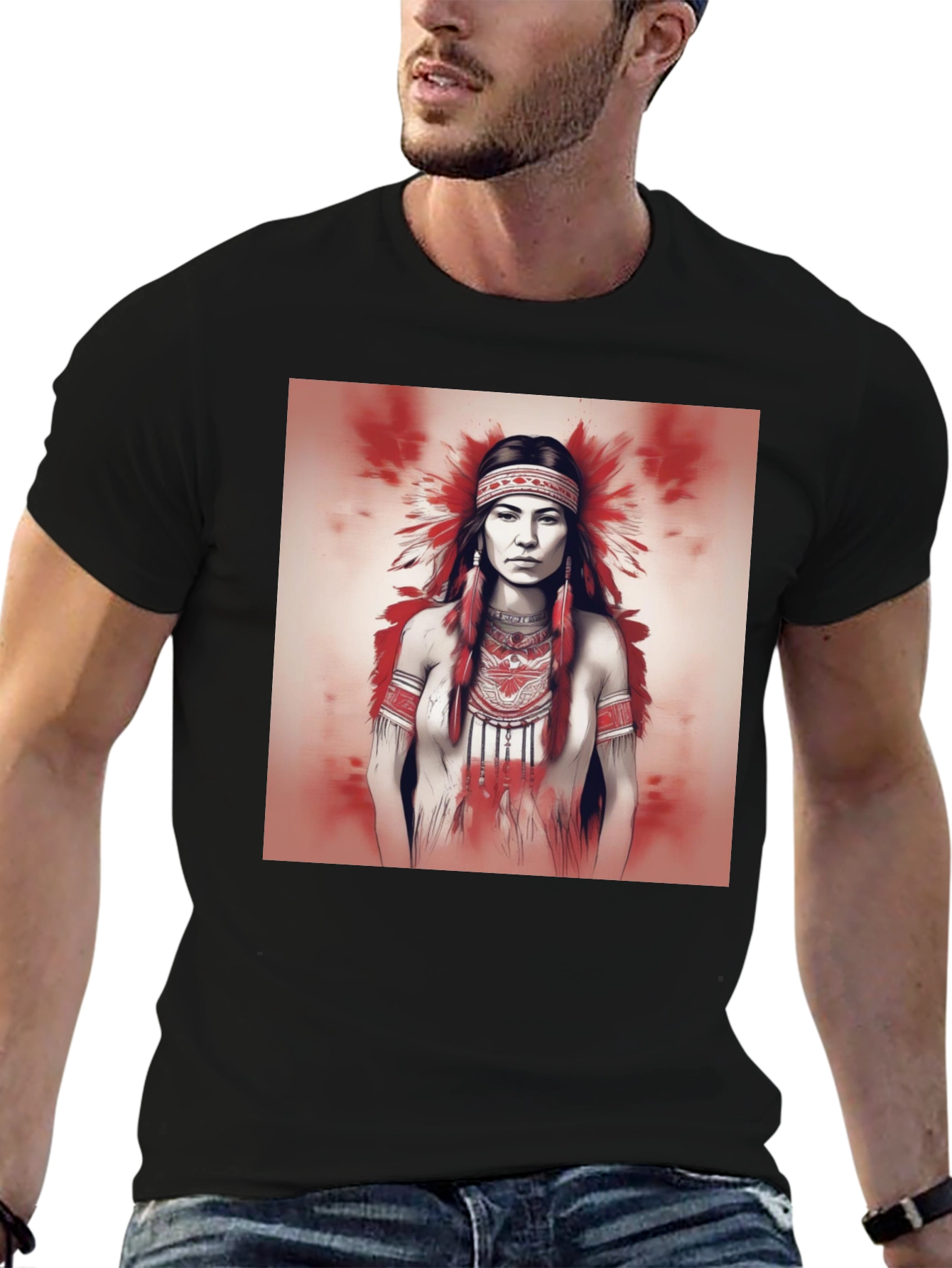 Black Native American Woman Graphic Tee view 6