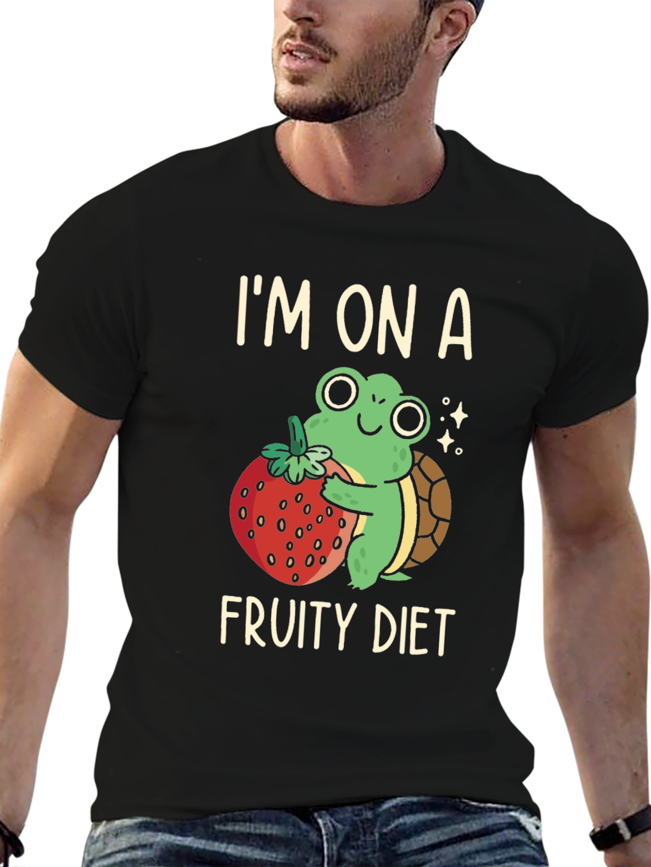 Black Fruity Diet Turtle Graphic Tee view 6