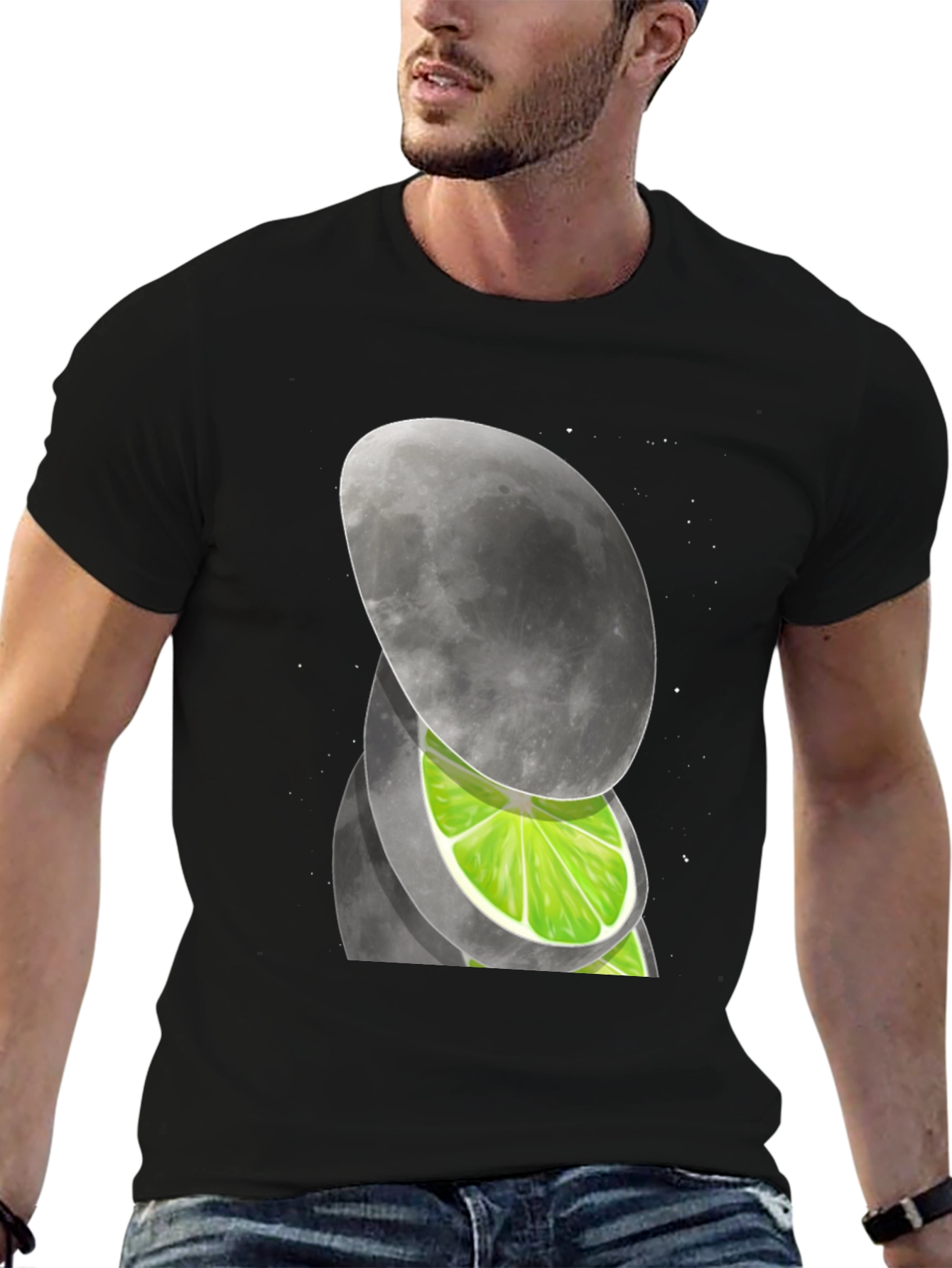 Black Lunar Citrus Graphic Tee - Black Cotton Blend view 6