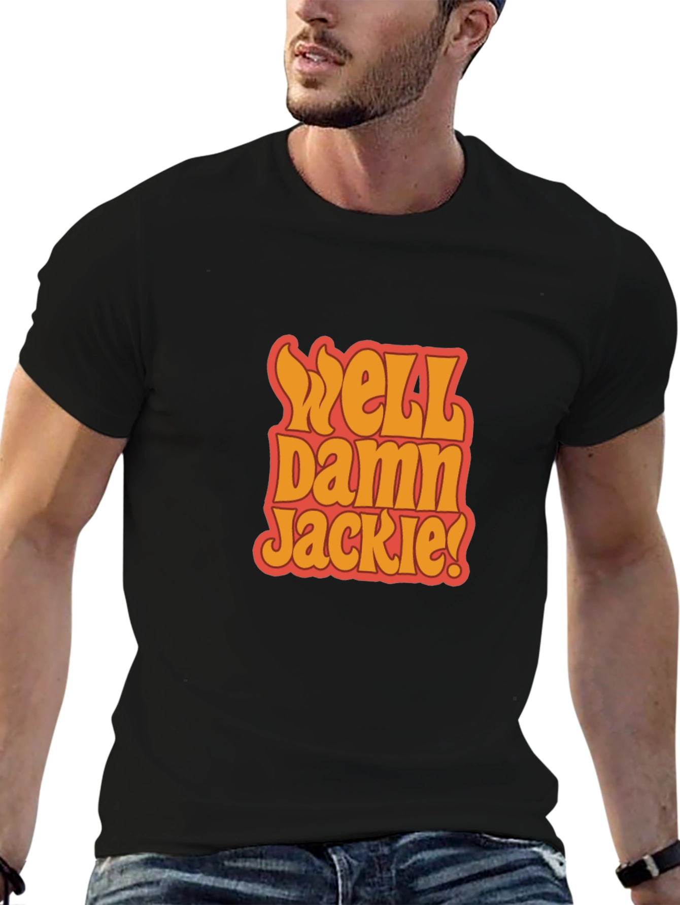 Black Well Damn Jackie! Black Graphic Tee view 6