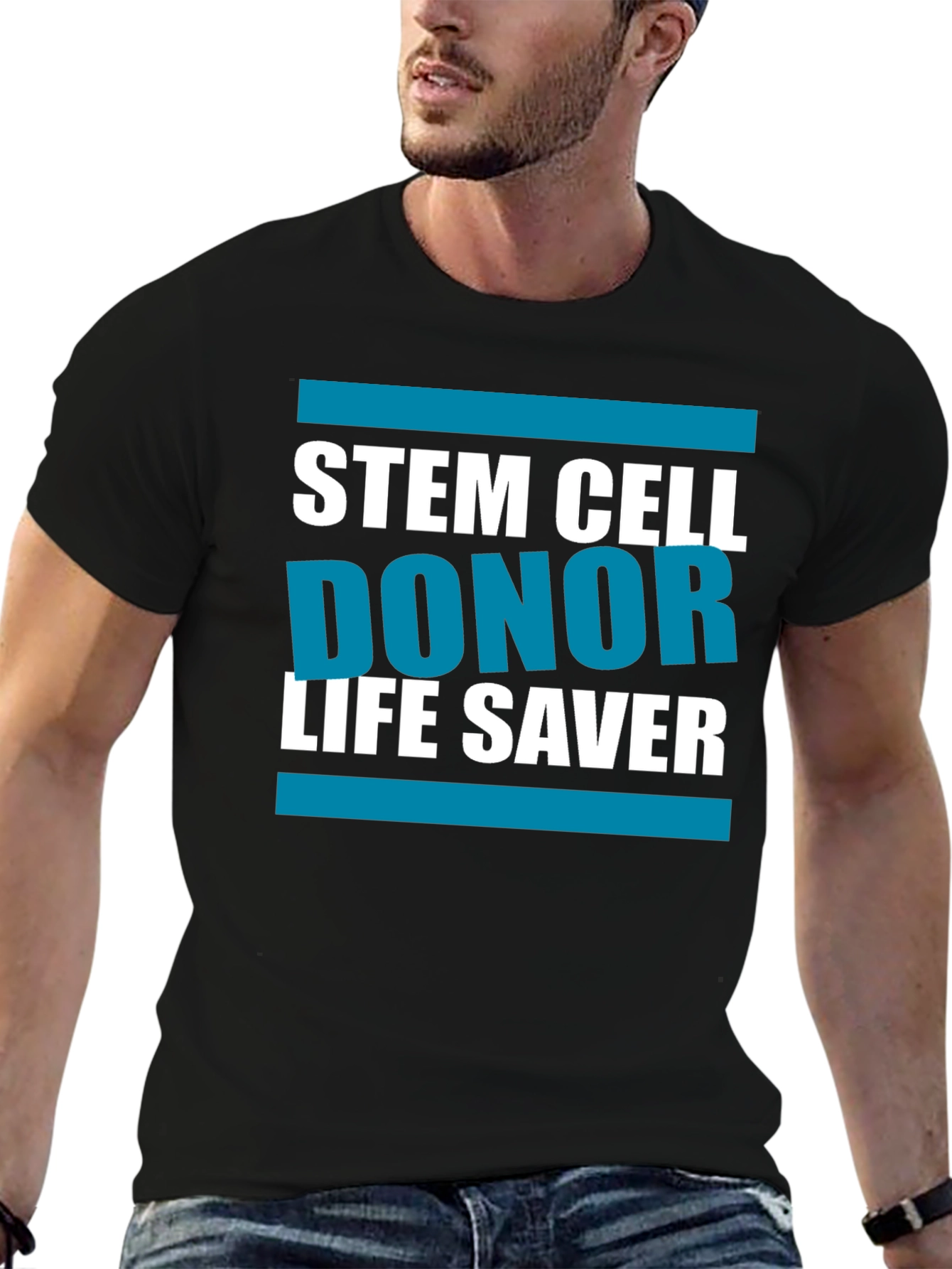 Black Stem Cell Donor Life Saver T-Shirt view 6