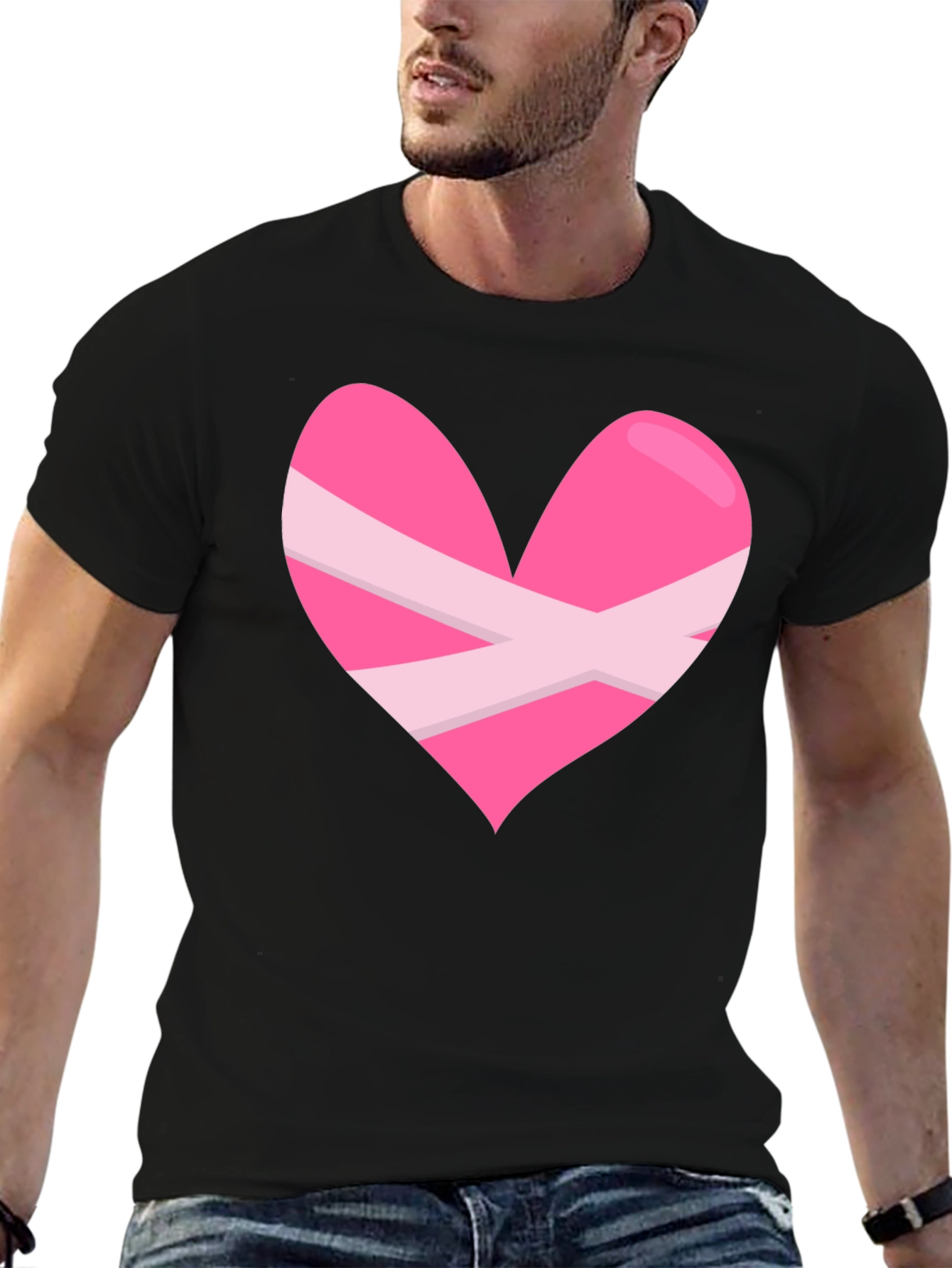 Black Heart Bandage Graphic Tee - Black Cotton Blend view 6