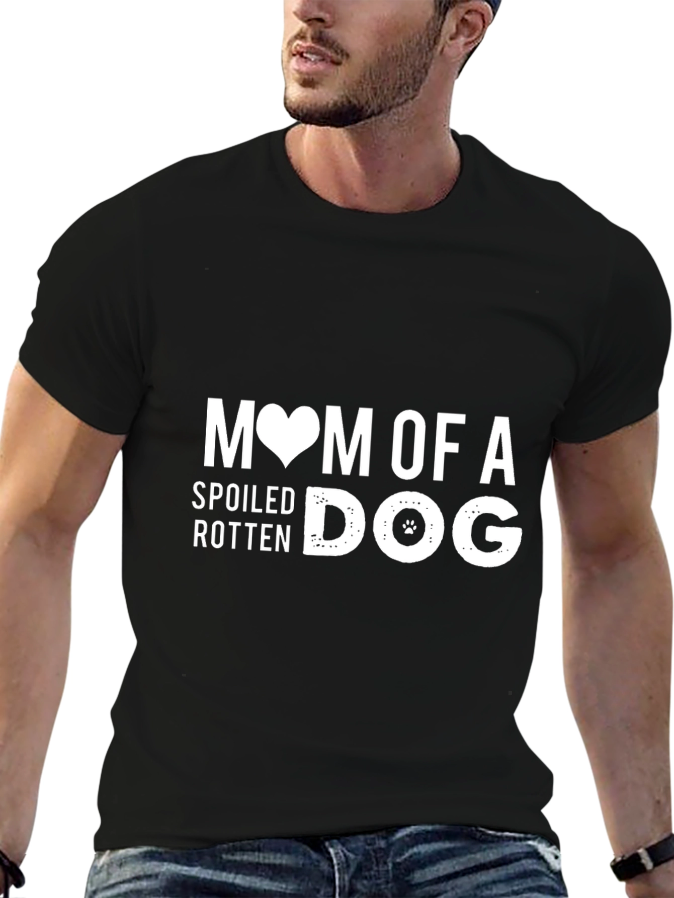 Black Mom of a Spoiled Rotten Dog T-Shirt view 6