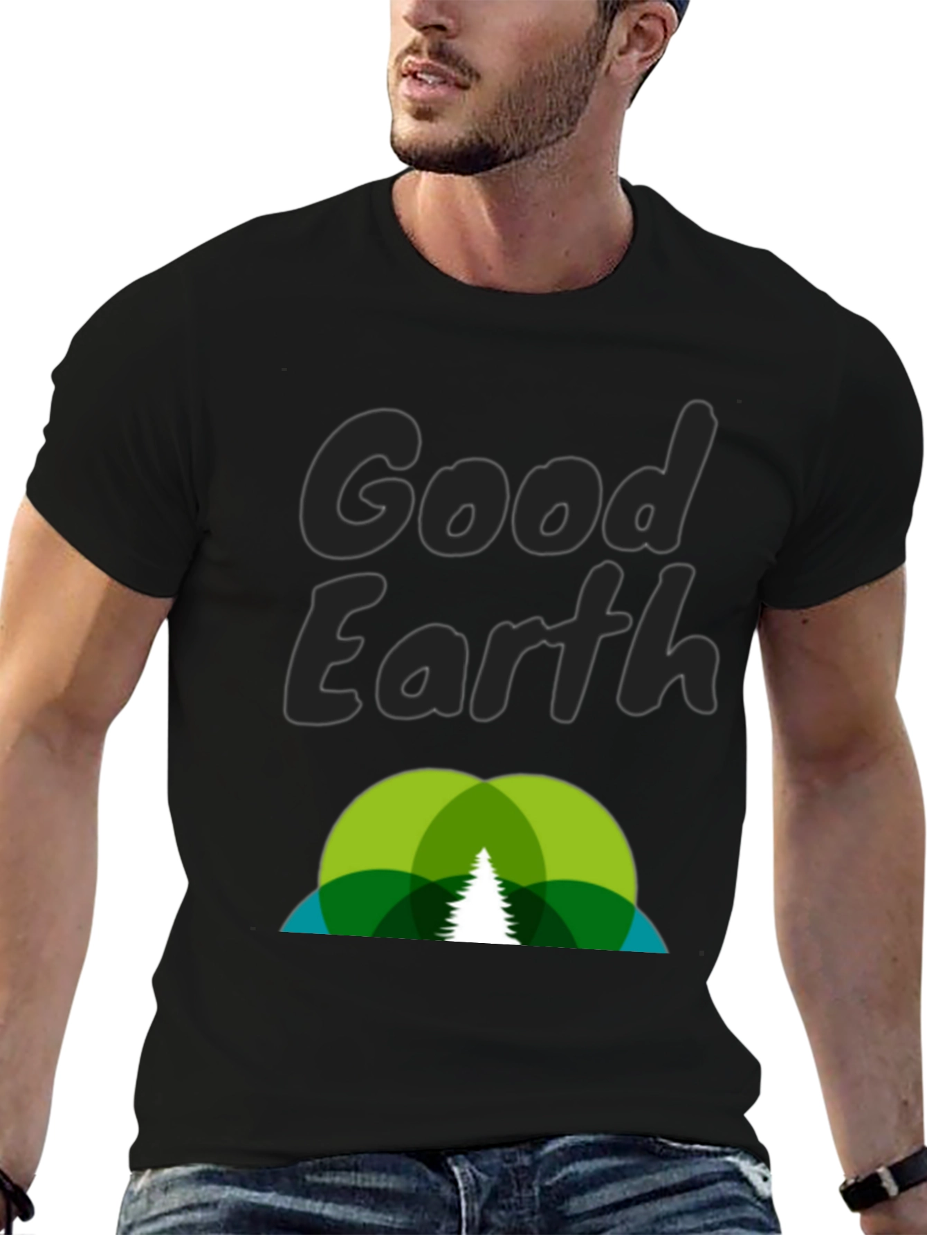 Black Good Earth Graphic Tee - Nature Lover's Shirt view 6