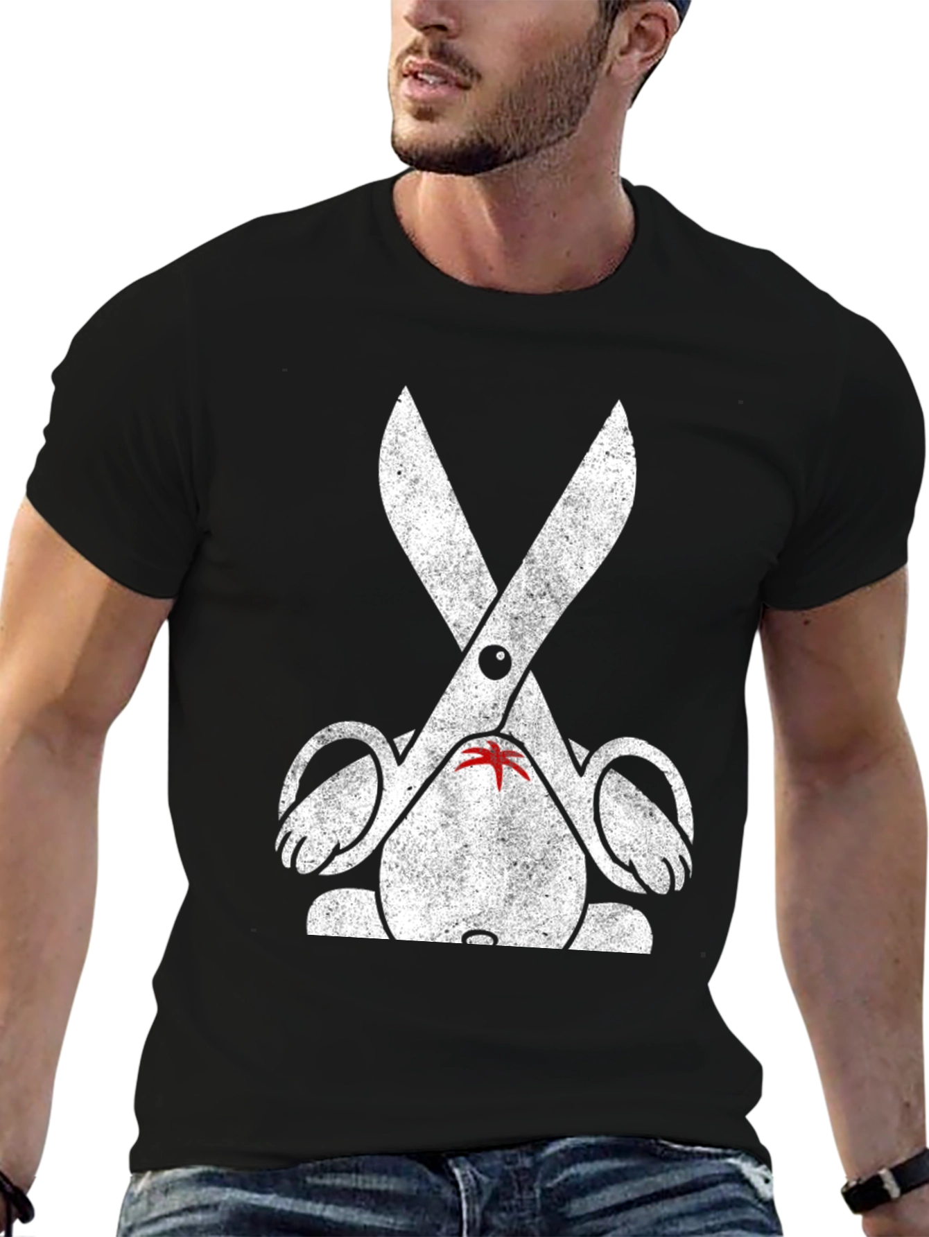 Black Hair Stylist Scissor Graphic Tee - Unisex view 6