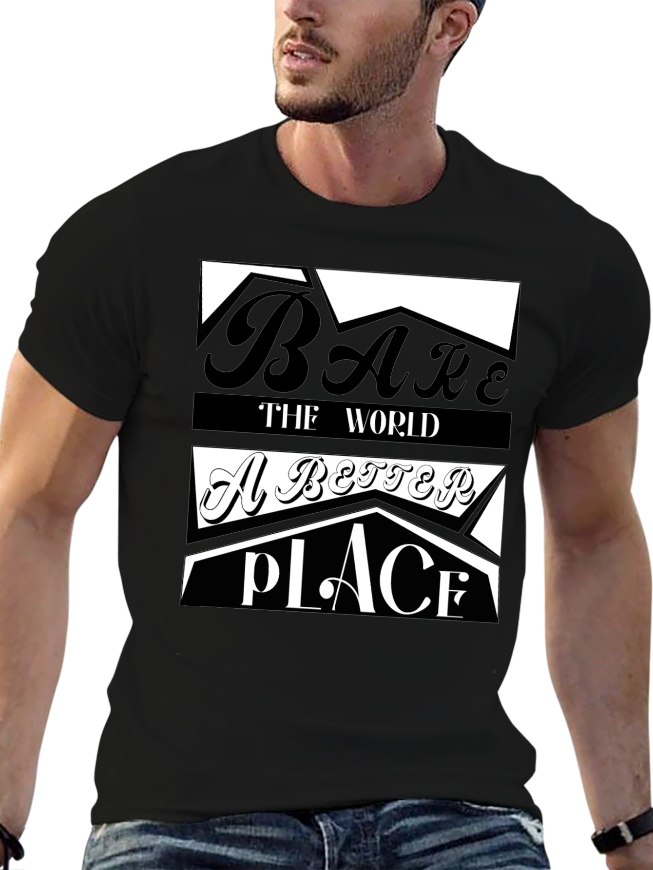 Black Make the World a Better Place Graphic Tee view 6