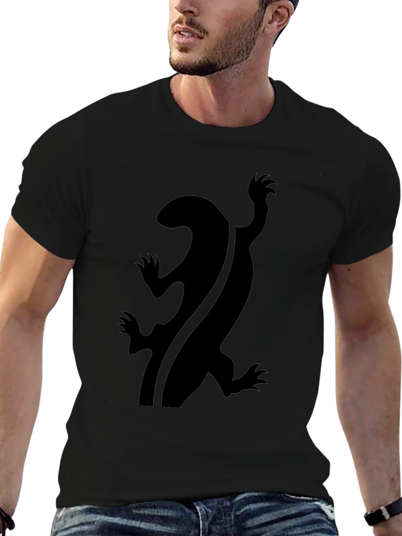 Black Black Lizard Graphic Tee - Unique Design view 6