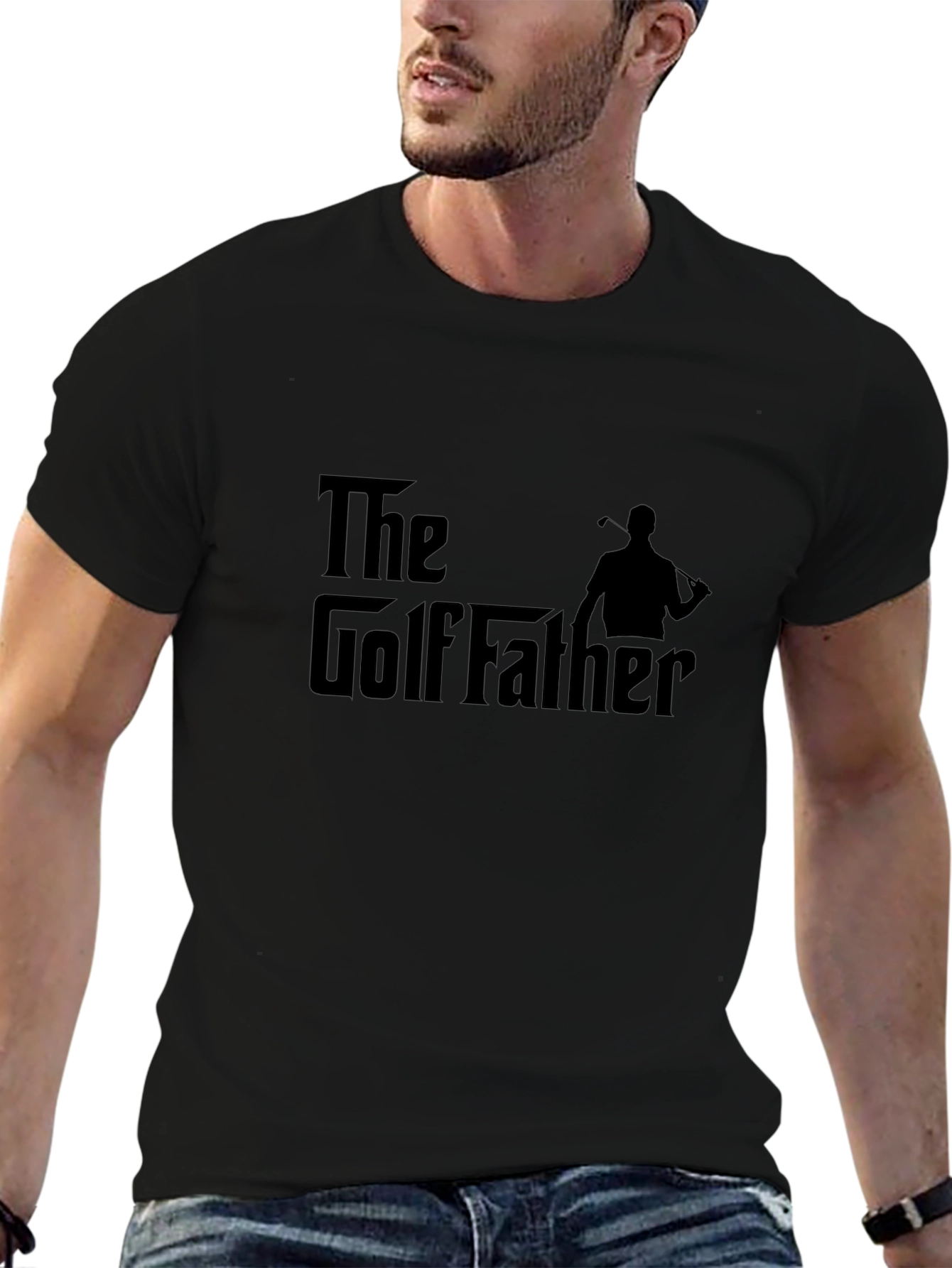 Black The Golf Father T-Shirt - Golf Lover Tee view 6